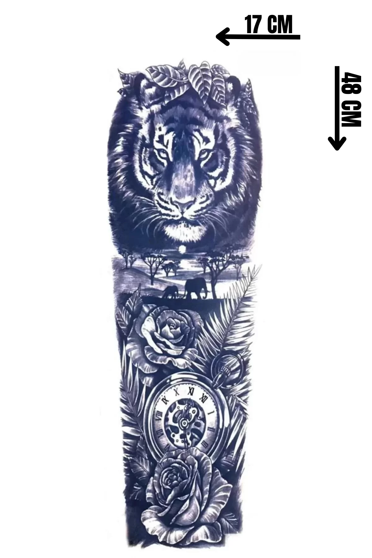 Aslan Figürlü 12 Saat Sonra Kararan Geçici Kol Dövme Tattoo