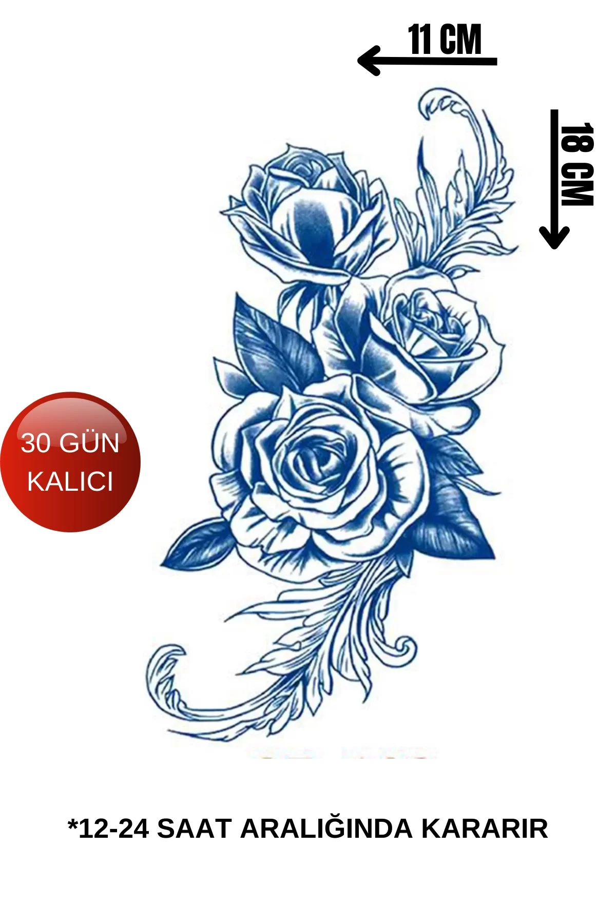 Çiçek Figürlü 12 Saat Sonra Kararan Geçici Dövme Tattoo