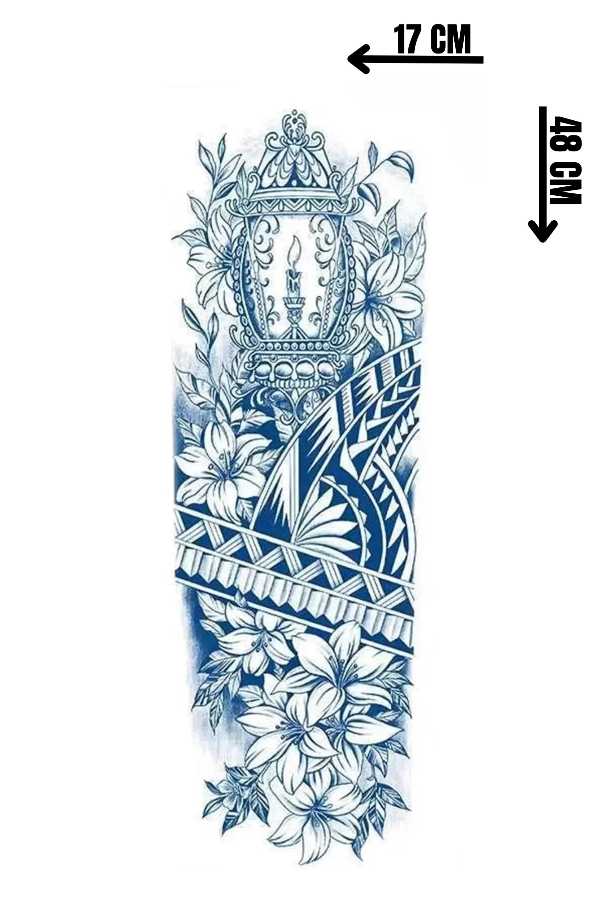 Çiçek Figürlü 12 Saat Sonra Kararan Geçici Kol Dövme Tattoo