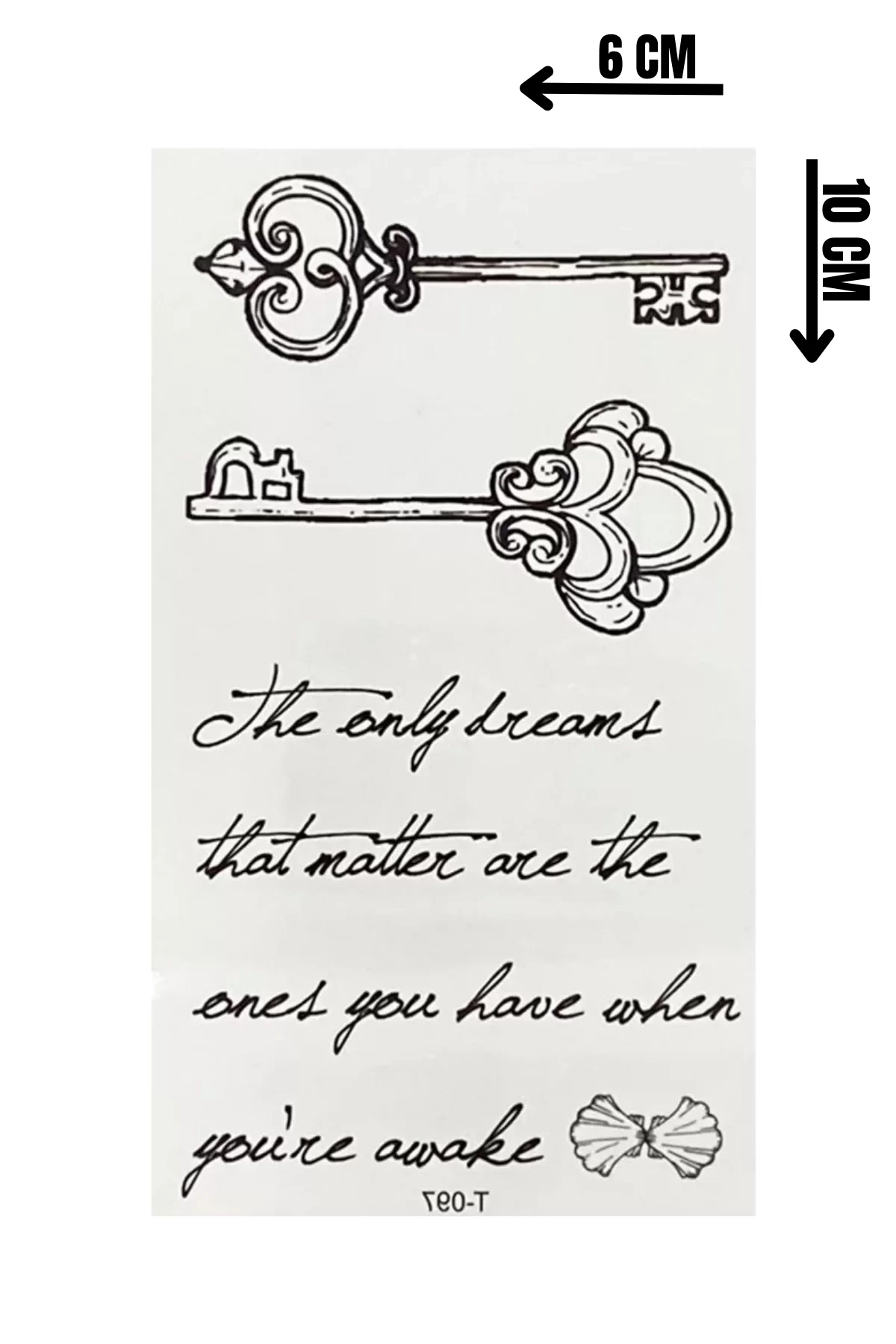 Geçici Anahtar Ve Yazılı Mini Dövme Tattoo