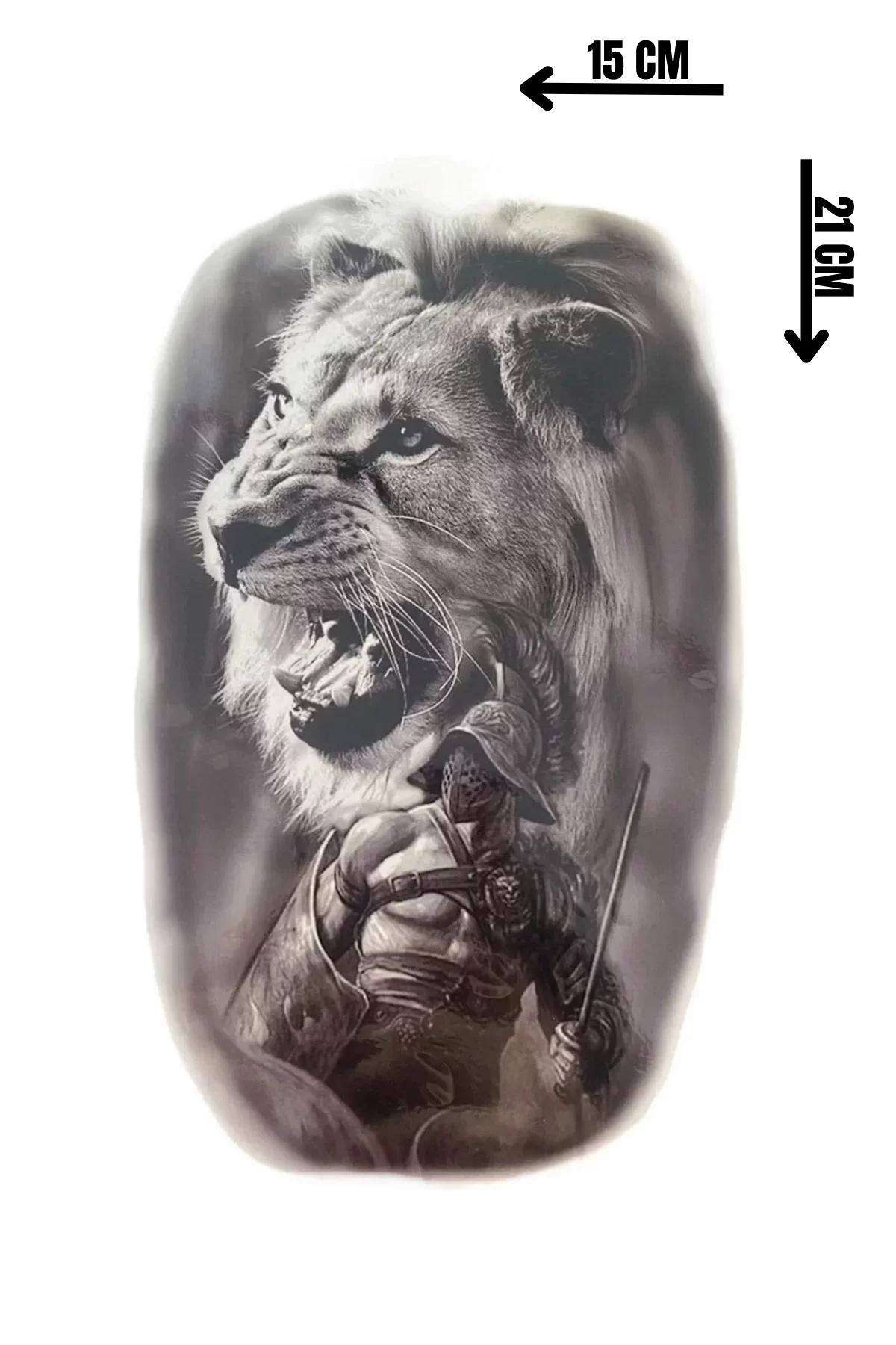 Geçici Aslan Figürlü Dövme Tattoo