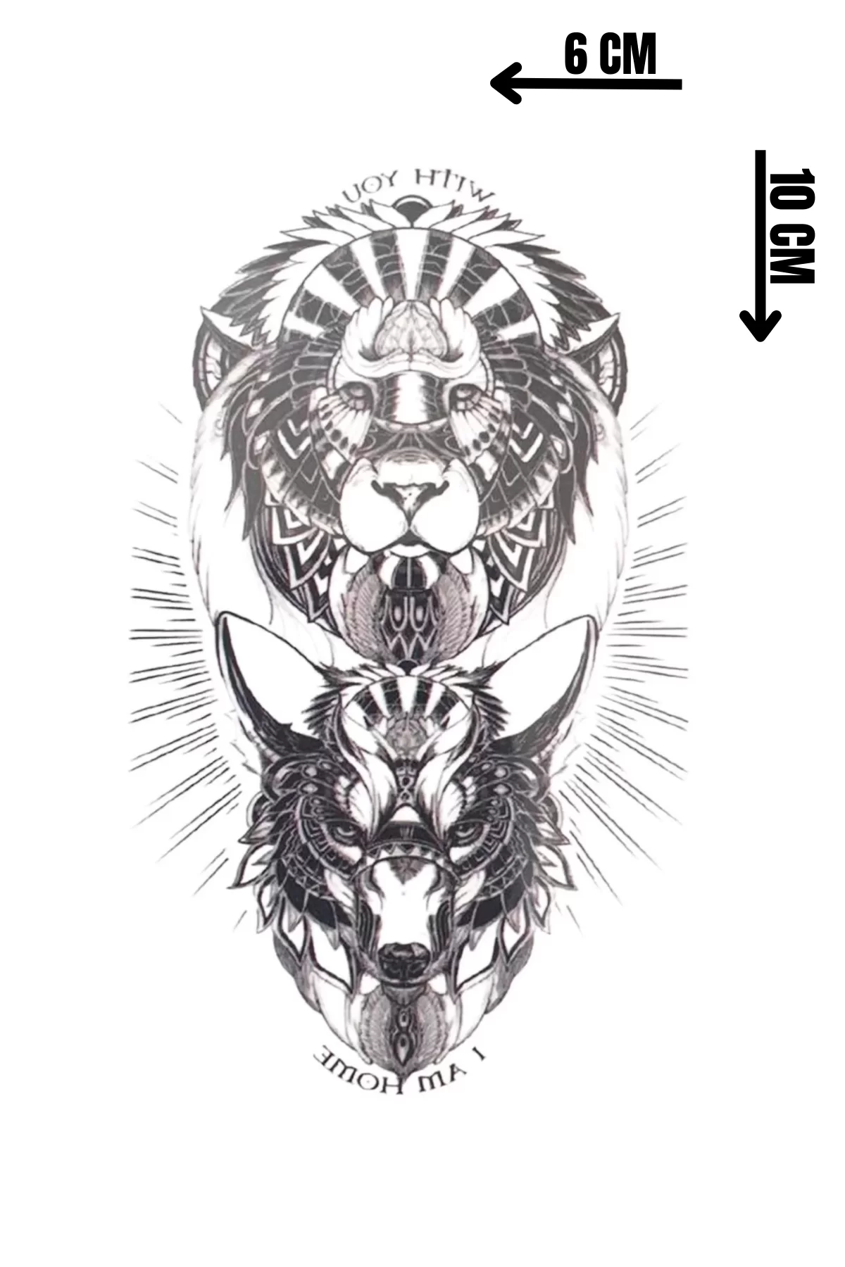 Geçici Aslan Figürlü Mini Dövme Tattoo