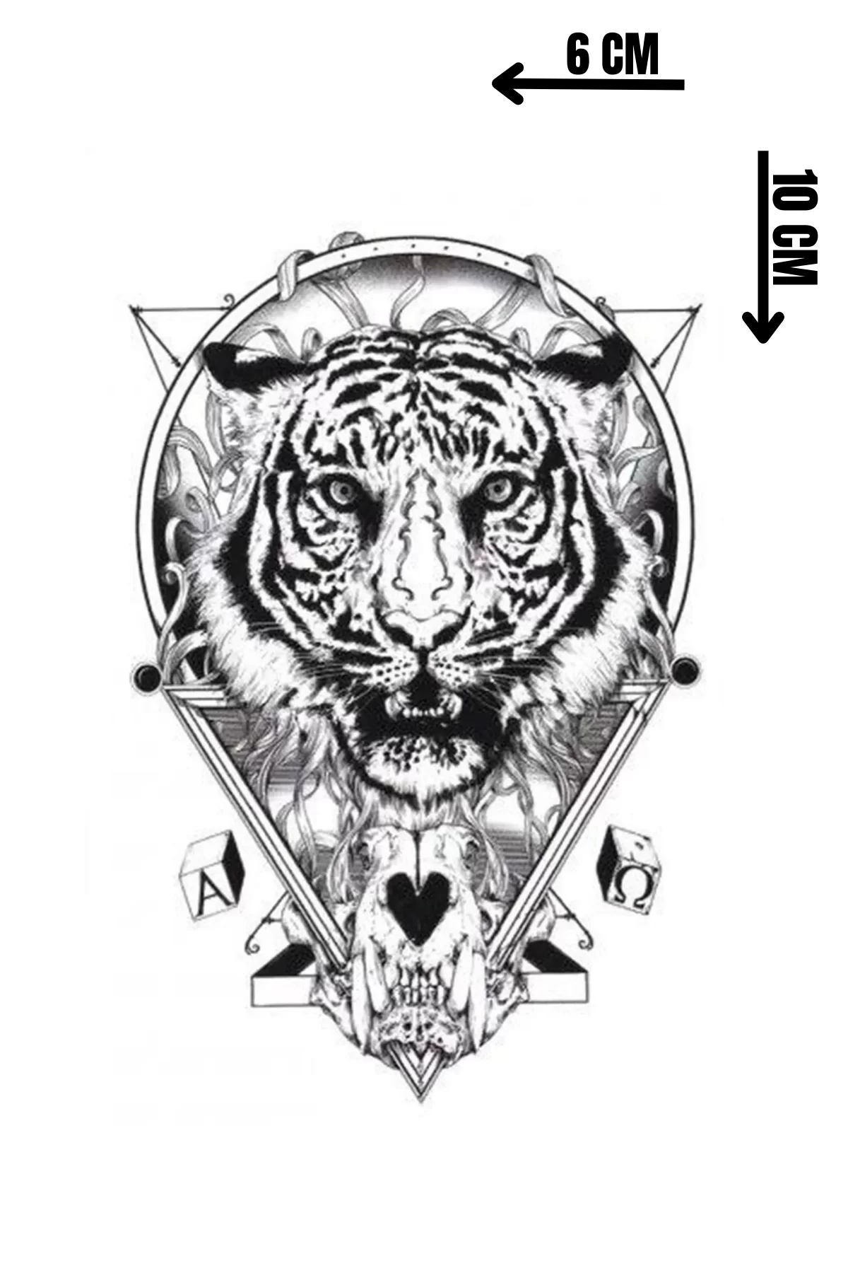 Geçici Aslan Figürlü Mini Dövme Tattoo