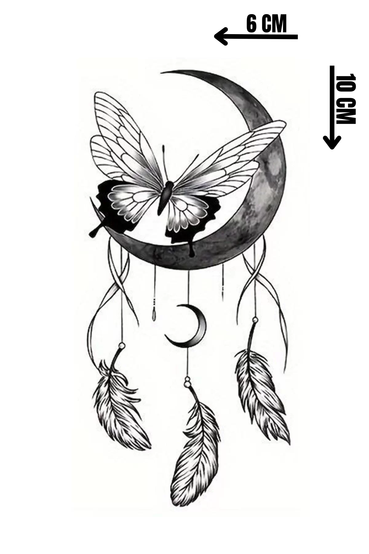Geçici Ay Ve Kelebek Figürlü Mini Dövme Tattoo
