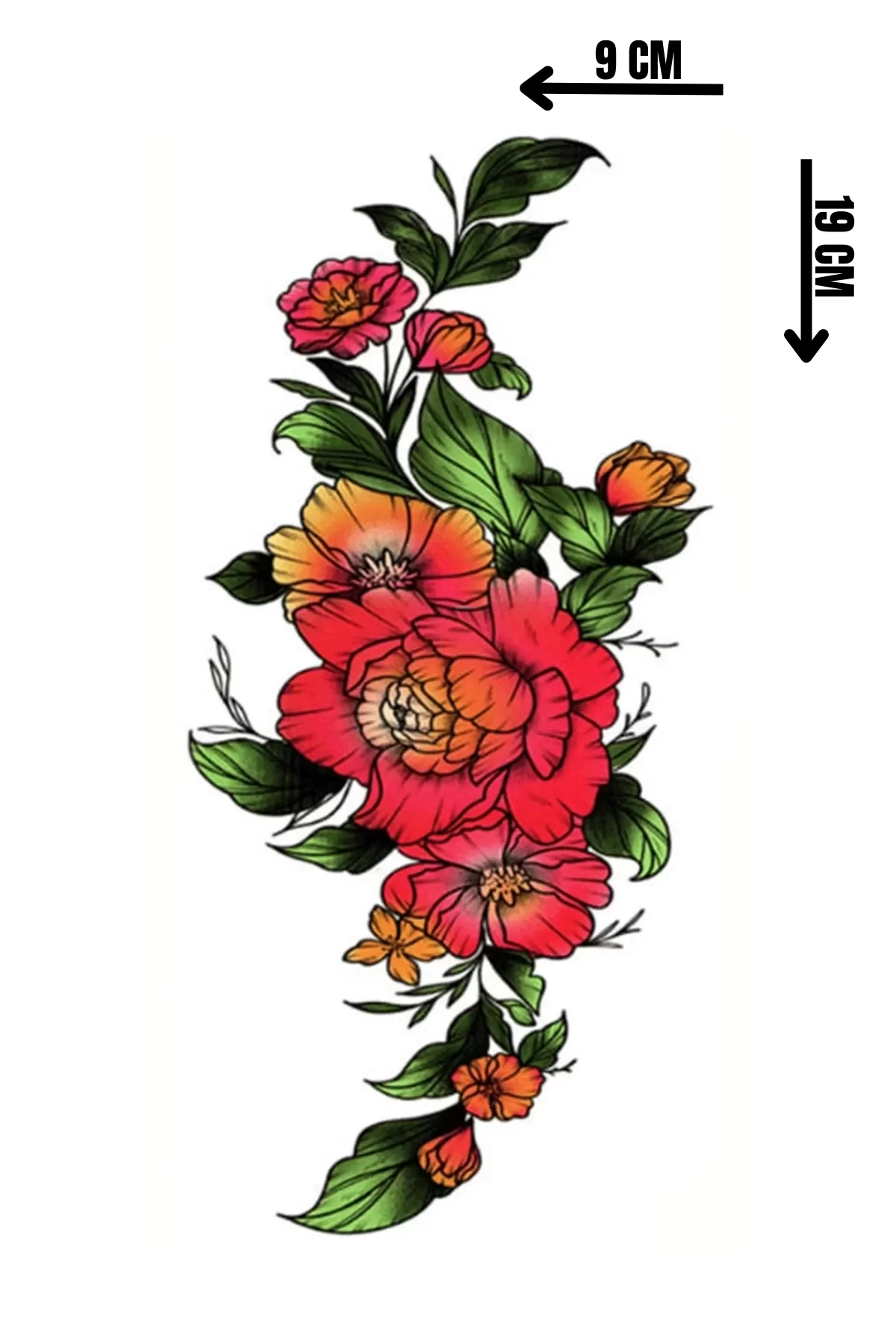 Geçici Çiçek Figürlü Dövme Tattoo
