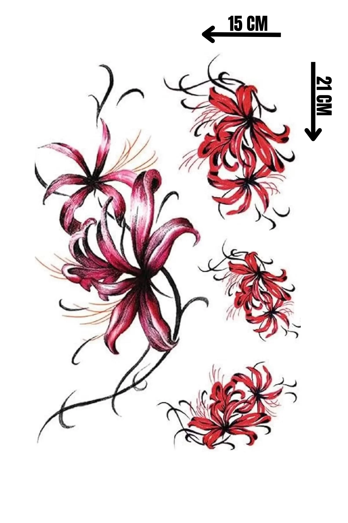 Geçici Çiçek Figürlü Dövme Tattoo