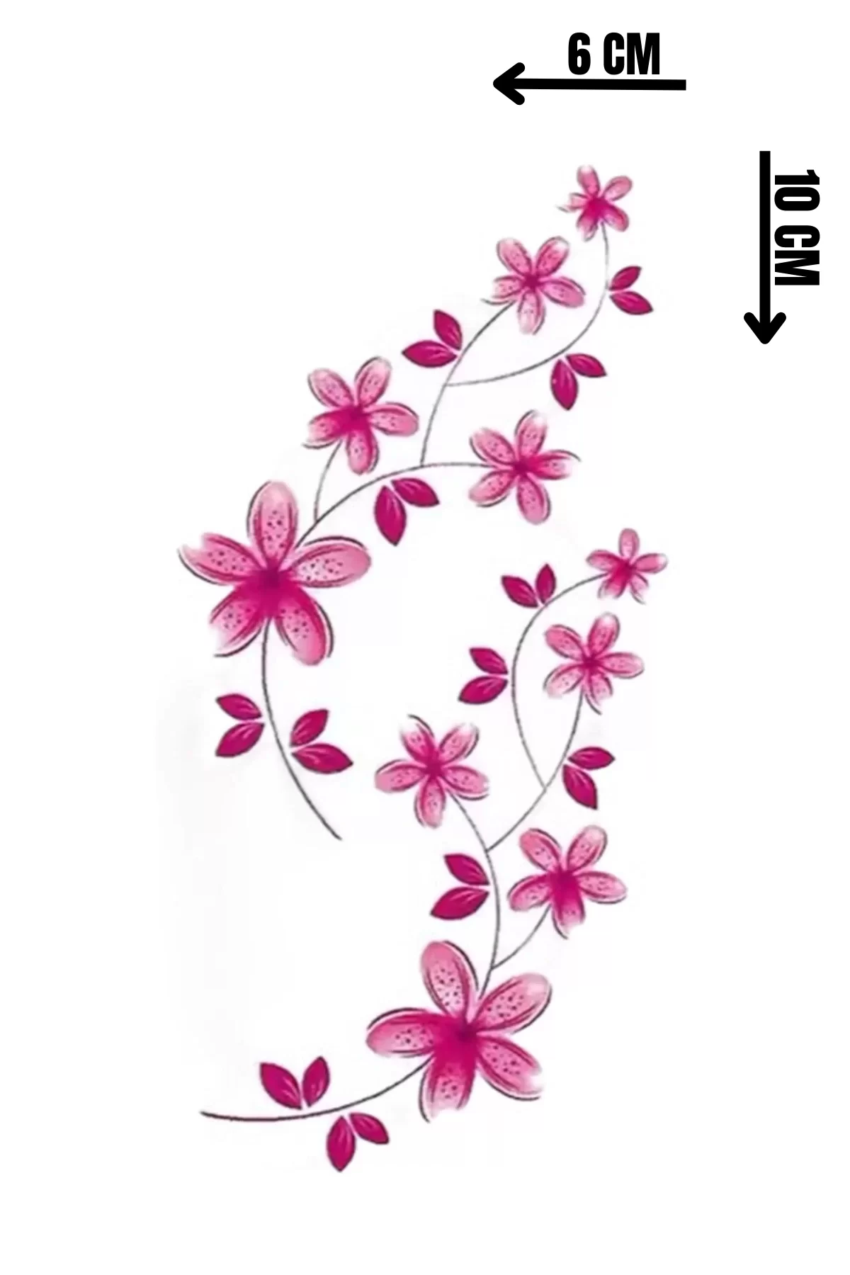 Geçici Çiçek Figürlü Mini Dövme Tattoo