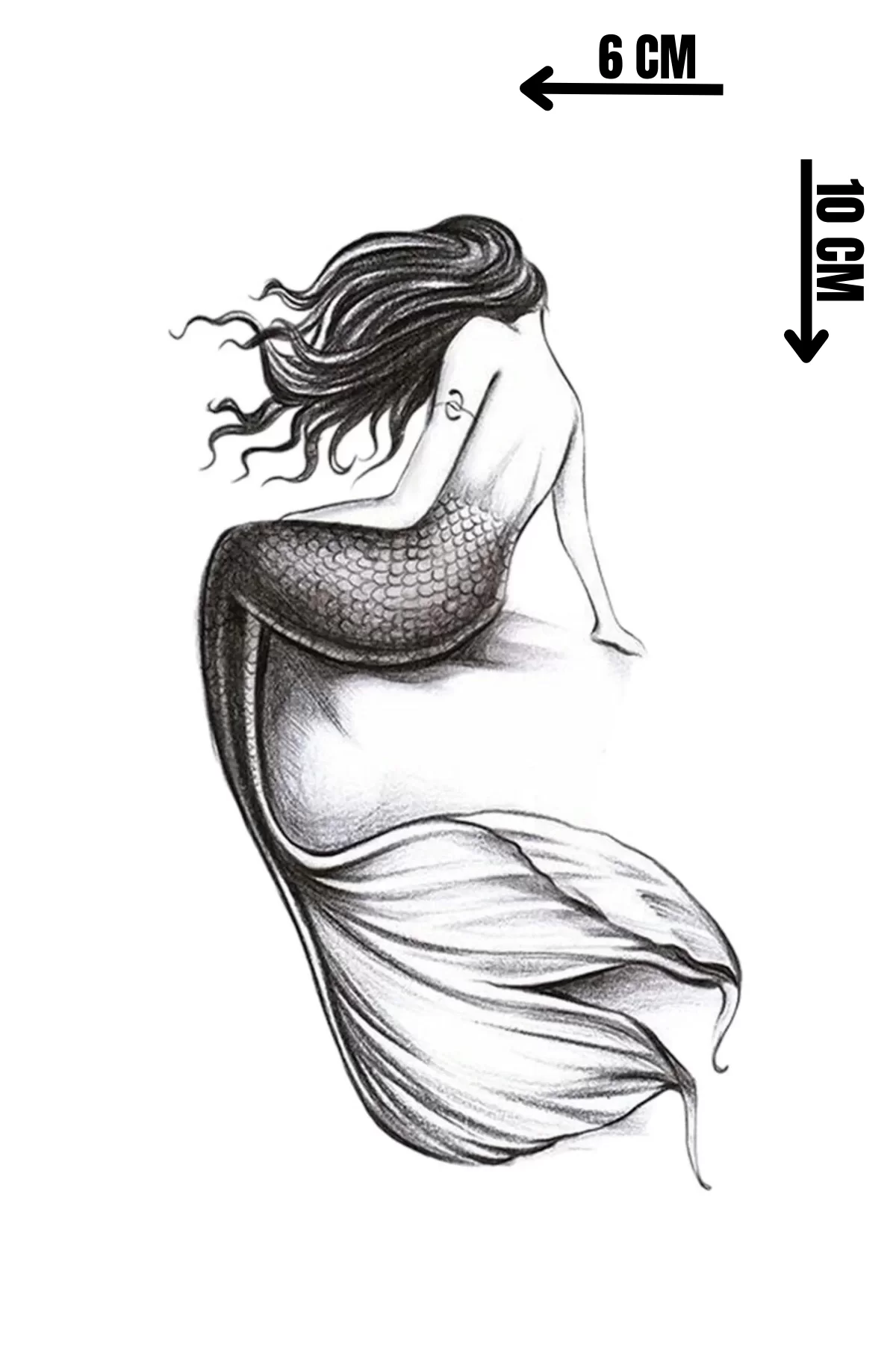 Geçici Deniz Kızı Figürlü Mini Dövme Tattoo