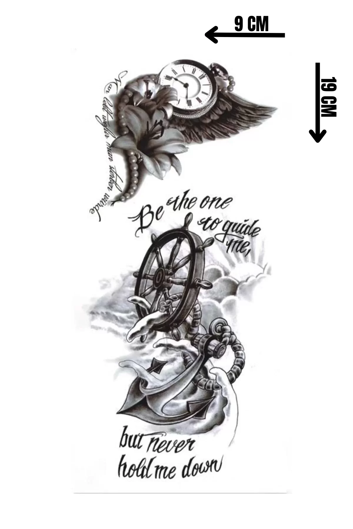 Geçici Dümen Ve Saat Figürlü Dövme Tattoo