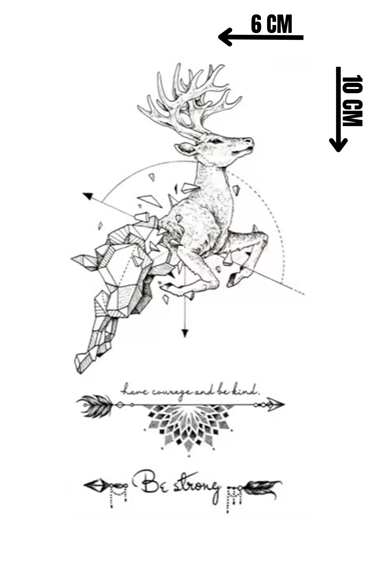 Geçici Geyik Figürlü Mini Dövme Tattoo