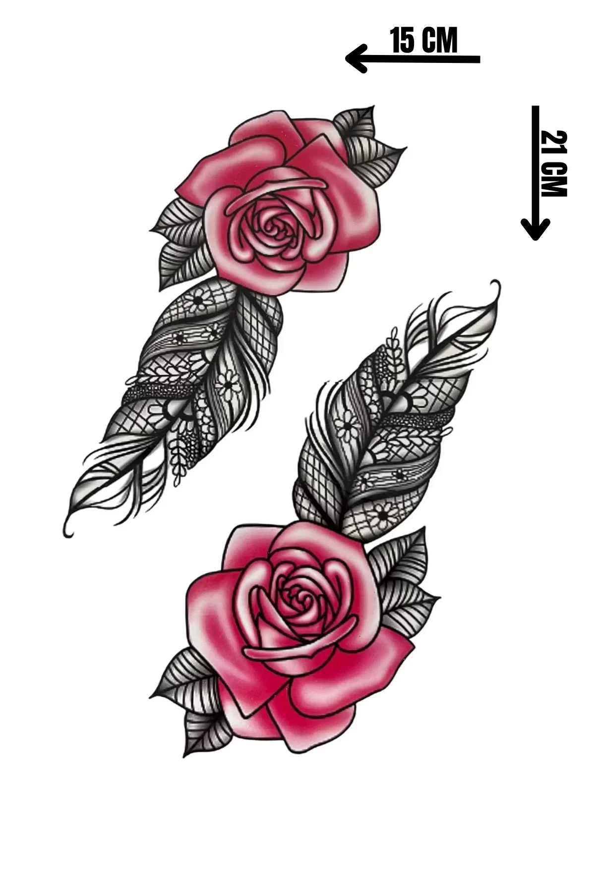 Geçici Gül Figürlü Dövme Tattoo