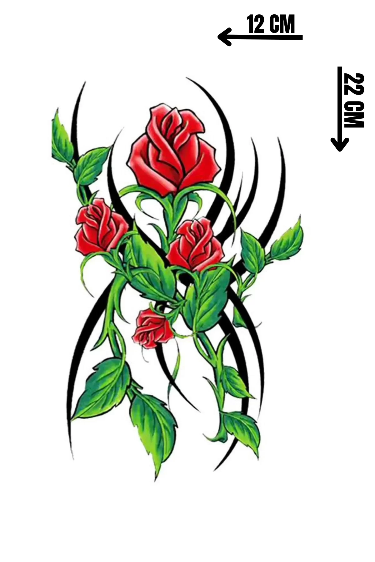Geçici Gül Figürlü Dövme Tattoo