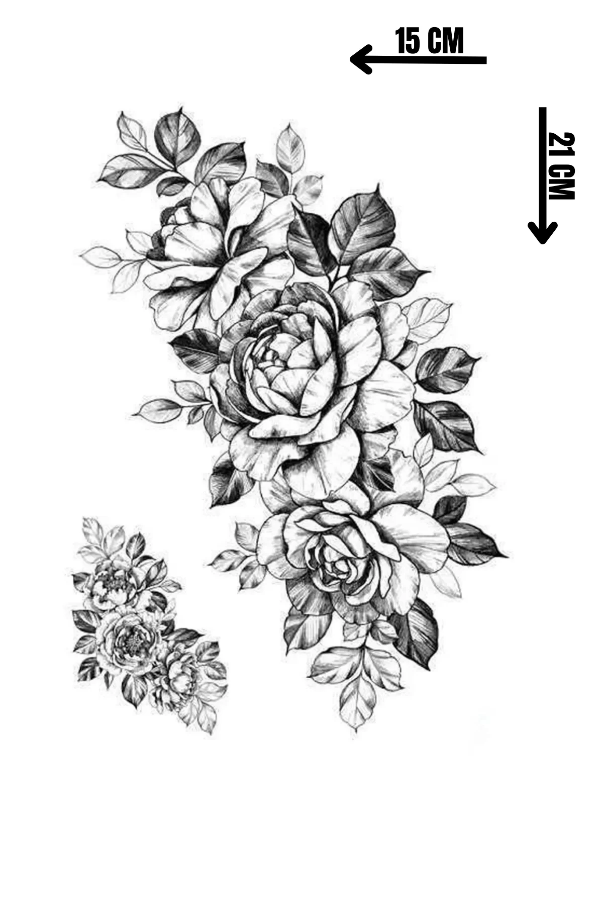 Geçici Gül Figürlü Dövme Tattoo