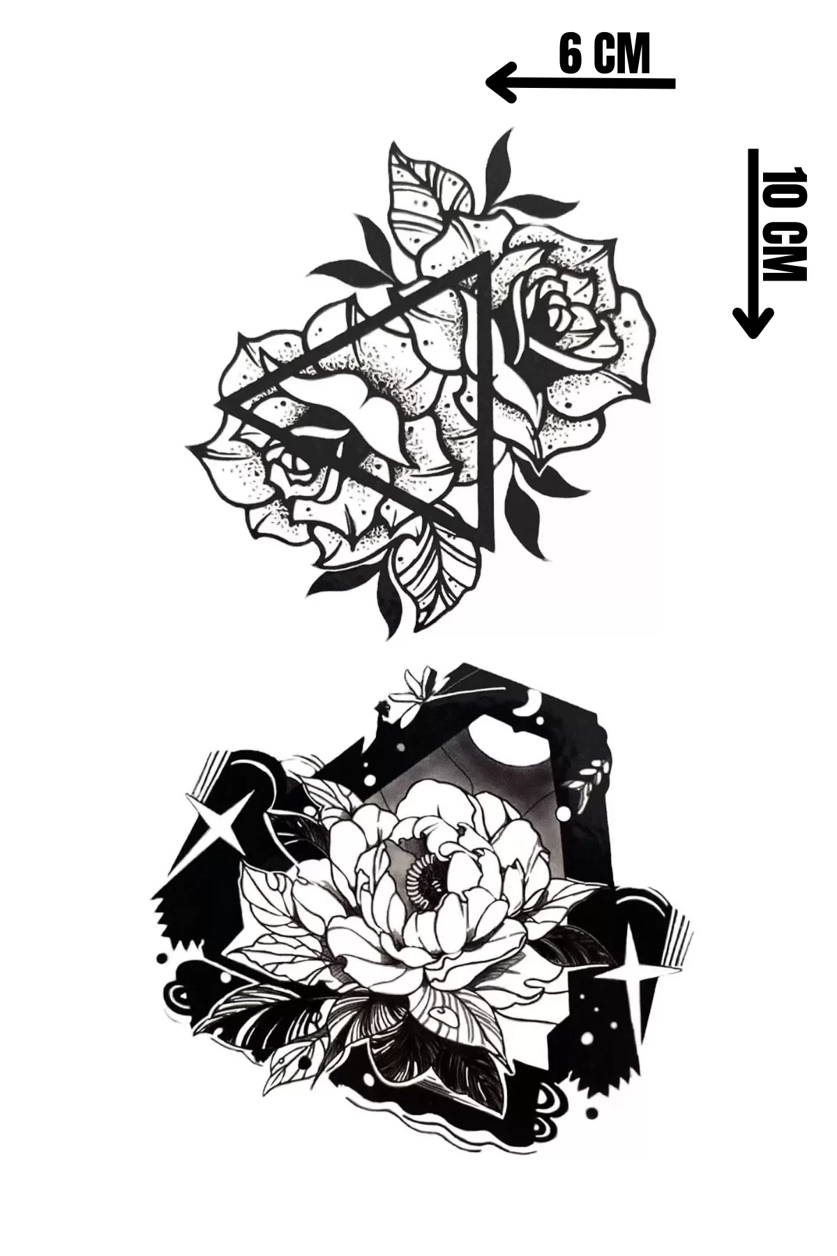 Geçici Gül Figürlü Dövme Tattoo