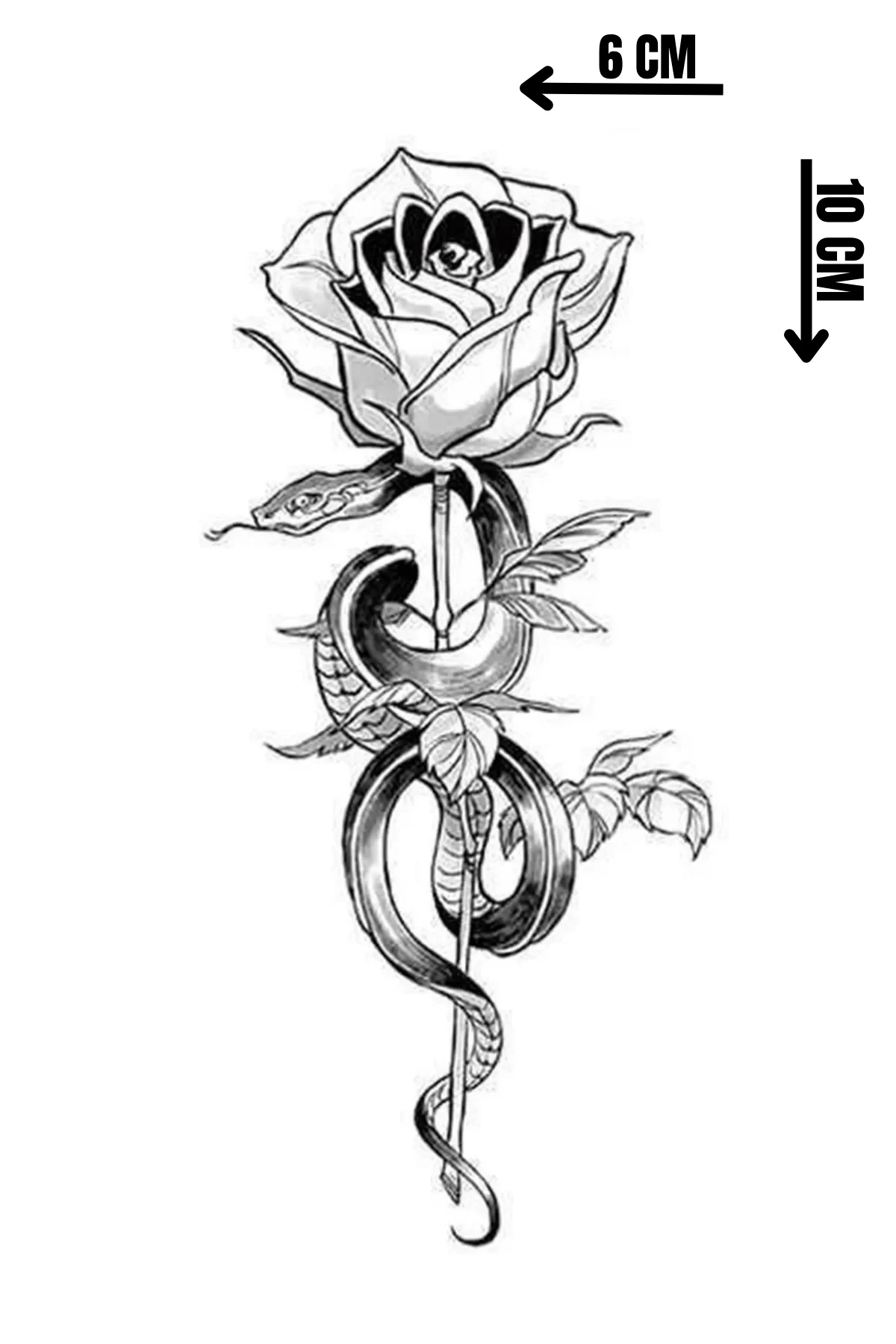 Geçici Gül Figürlü Mini Dövme Tattoo