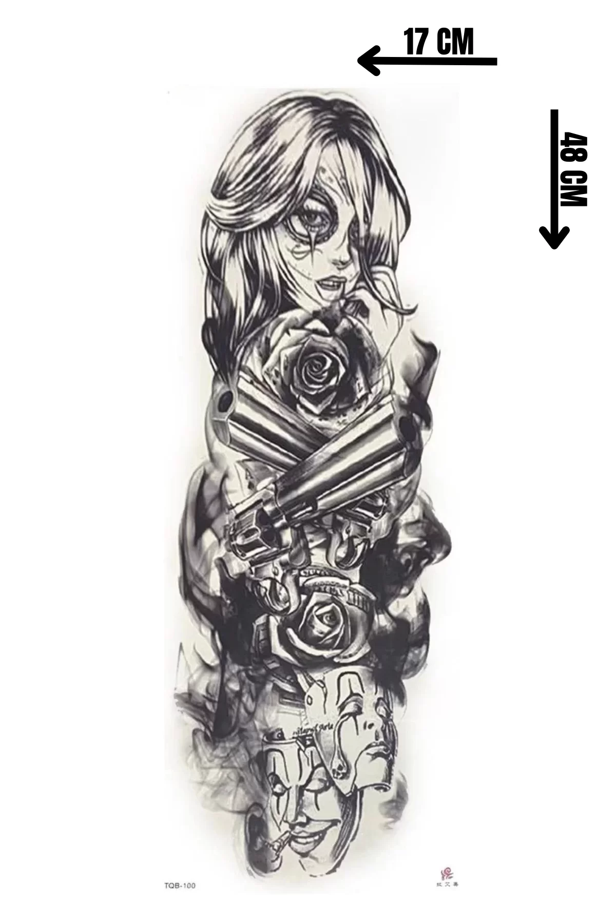 Geçici Kadın ve Silah Dövme Tattoo