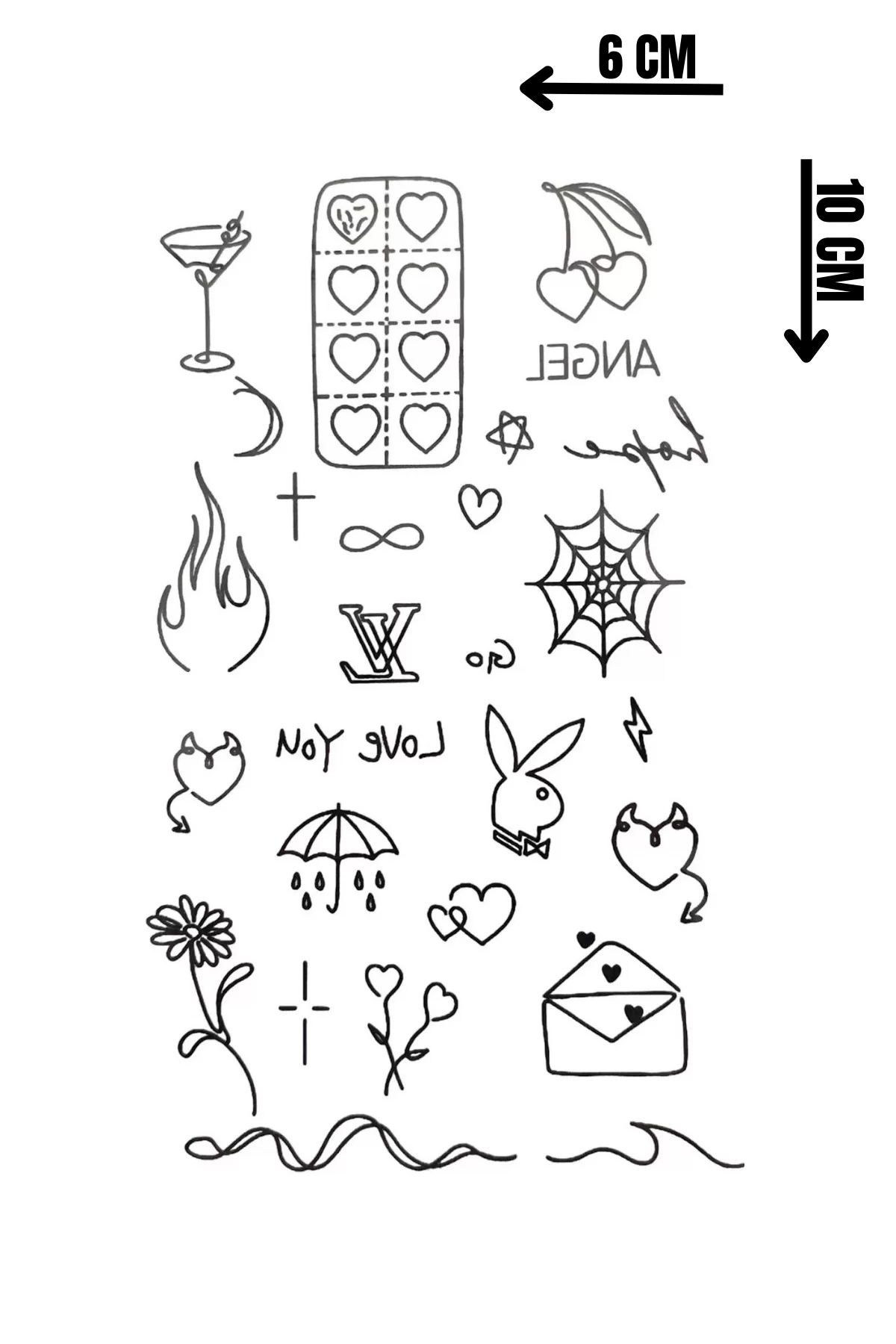 Geçici Karışık Figürlü Dövme Tatto