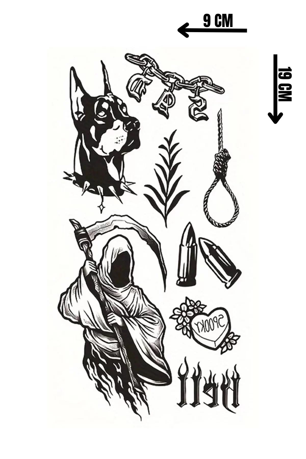 Geçici Karışık Figürlü Dövme Tattoo