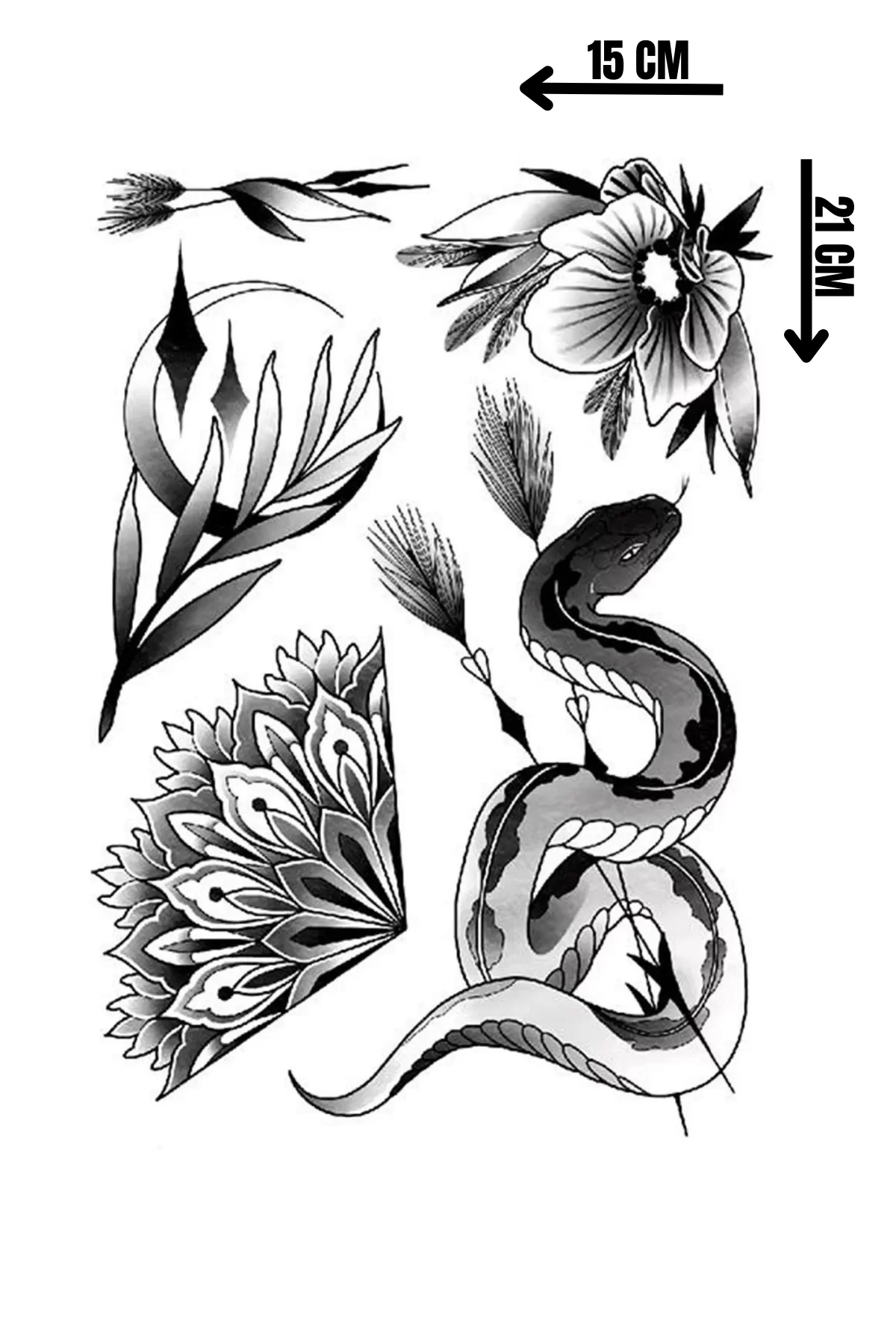 Geçici Karışık Figürlü Dövme Tattoo