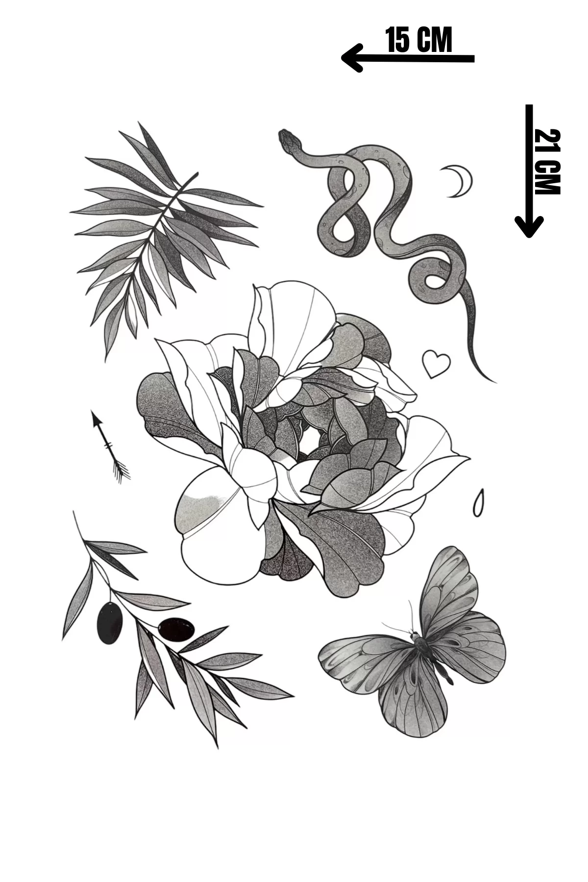 Geçici Karışık Figürlü Dövme Tattoo