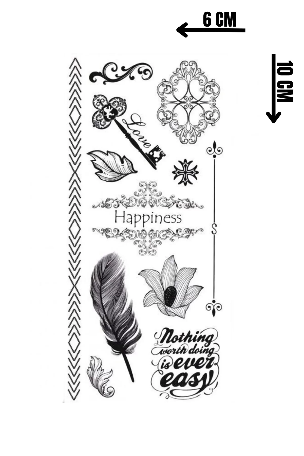 Geçici Karışık Figürlü Mini Dövme Tattoo