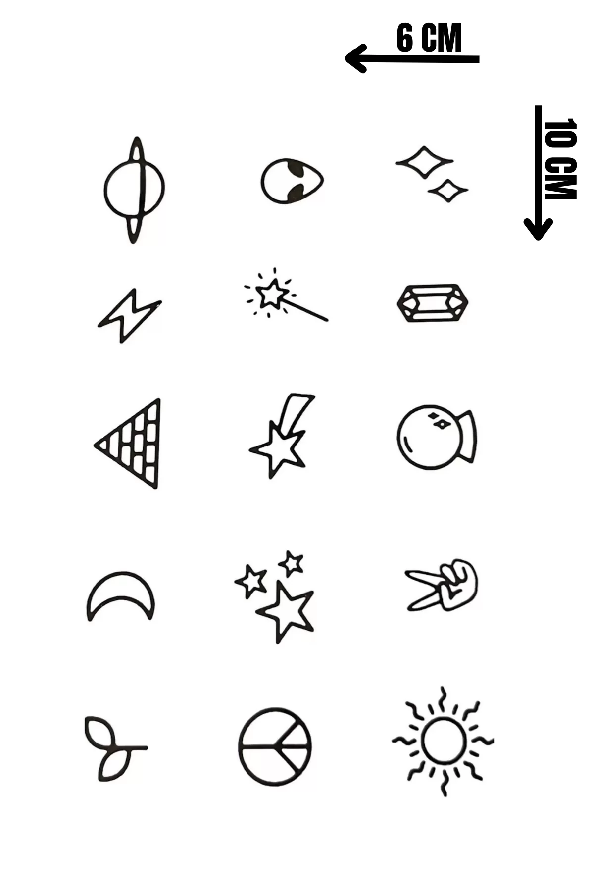 Geçici Karışık Figürlü Mini Dövme Tattoo