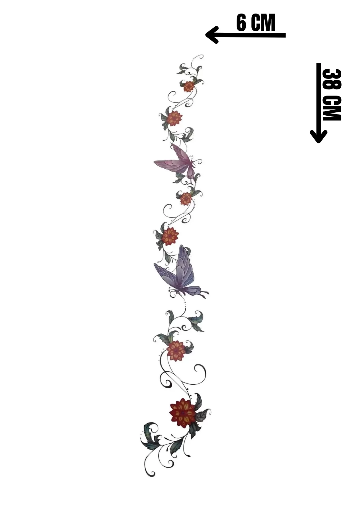 Geçici Kelebek Figürlü Bel/Kol/Bacak Dövme Tattoo