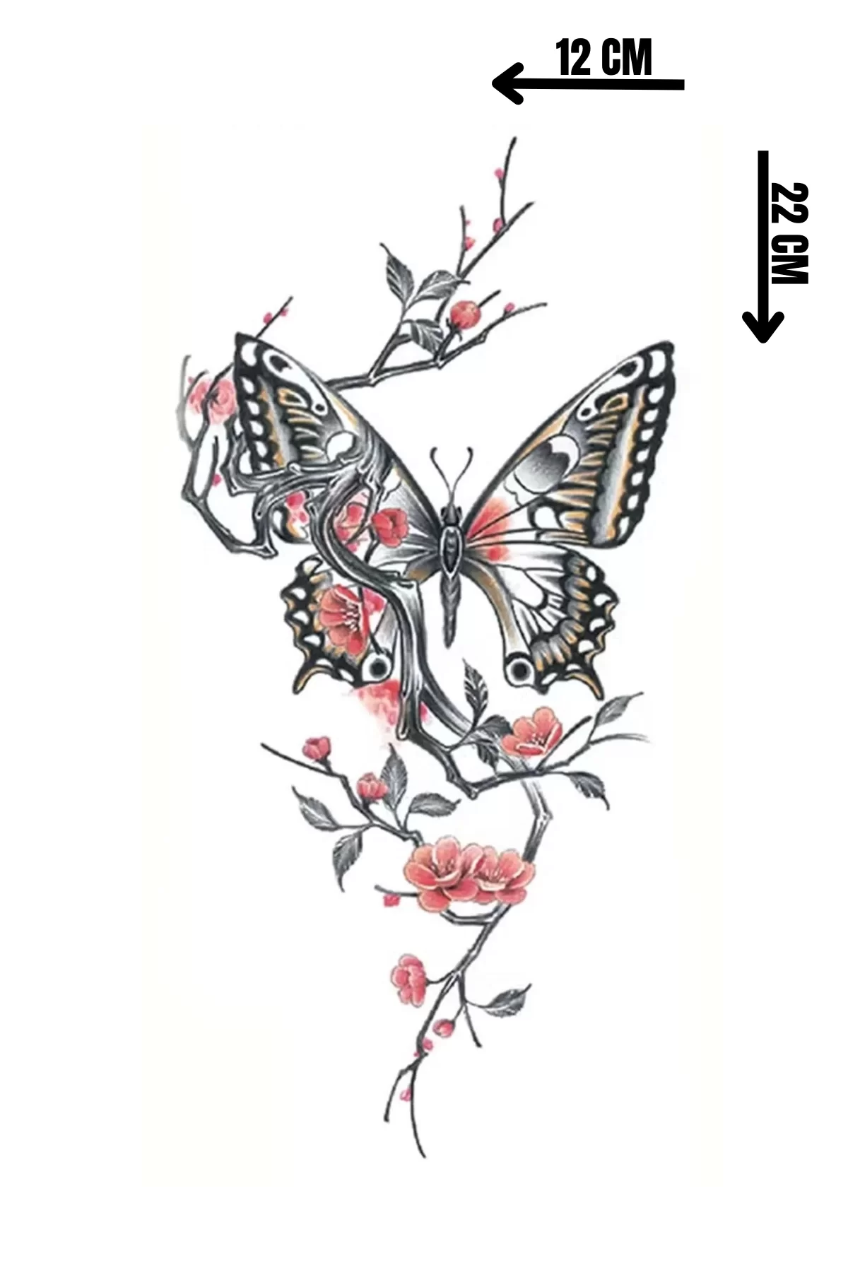 Geçici Kelebek Figürlü Dövme Tattoo