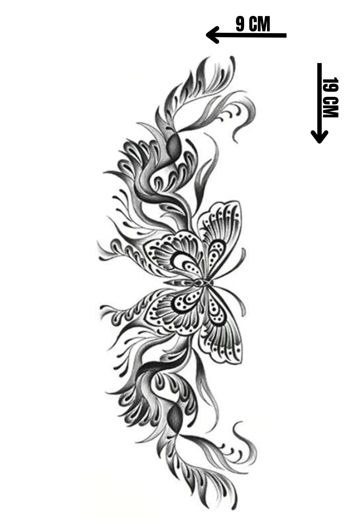 Geçici Kelebek Figürlü Dövme Tattoo