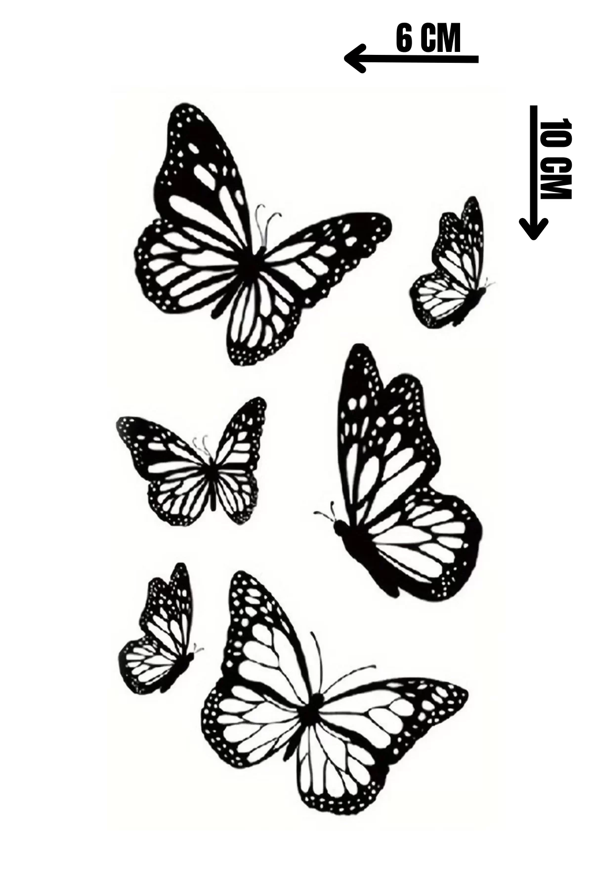 Geçici Kelebek Figürlü Mini Dövme Tattoo