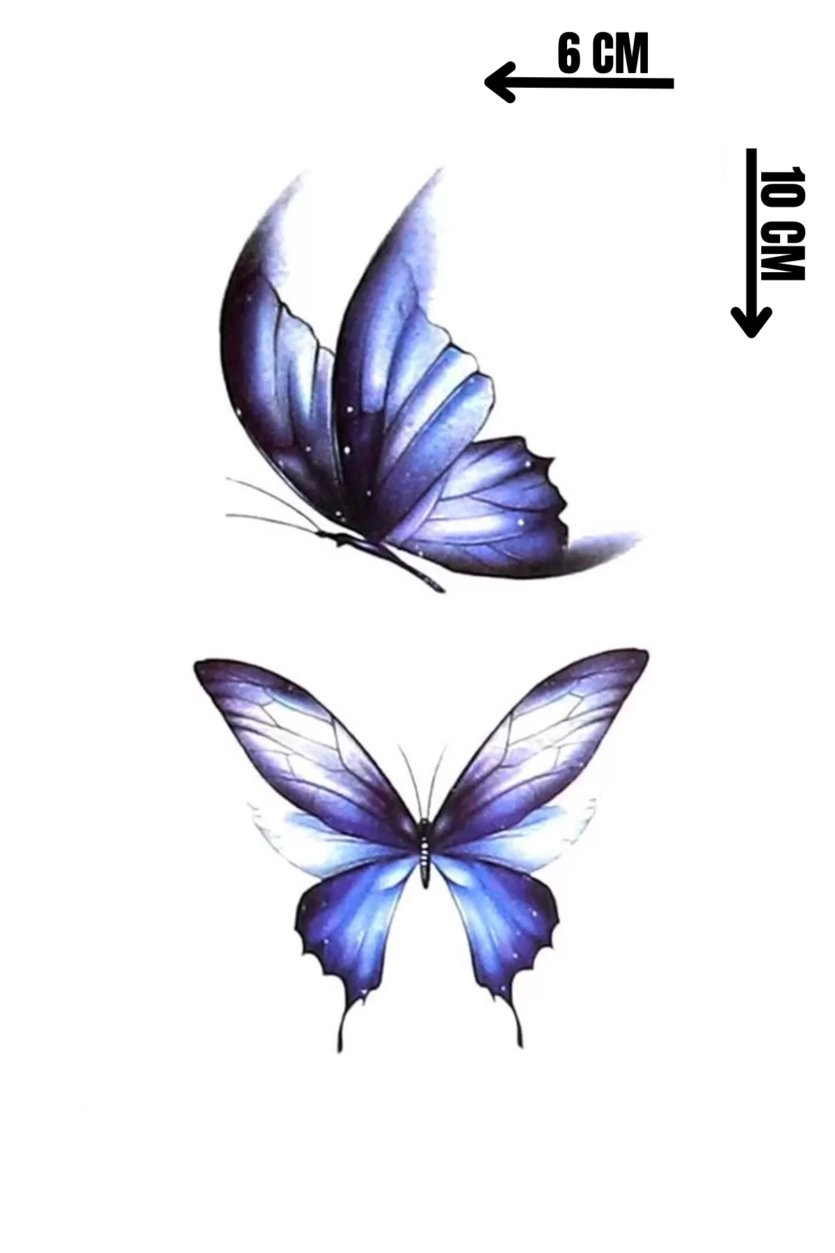 Geçici Kelebek Figürlü Mini Dövme Tattoo