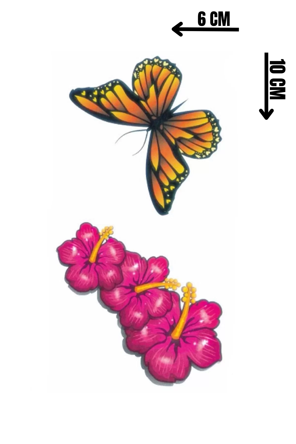 Geçici Kelebek Ve Çiçek Figürlü Mini Dövme Tattoo