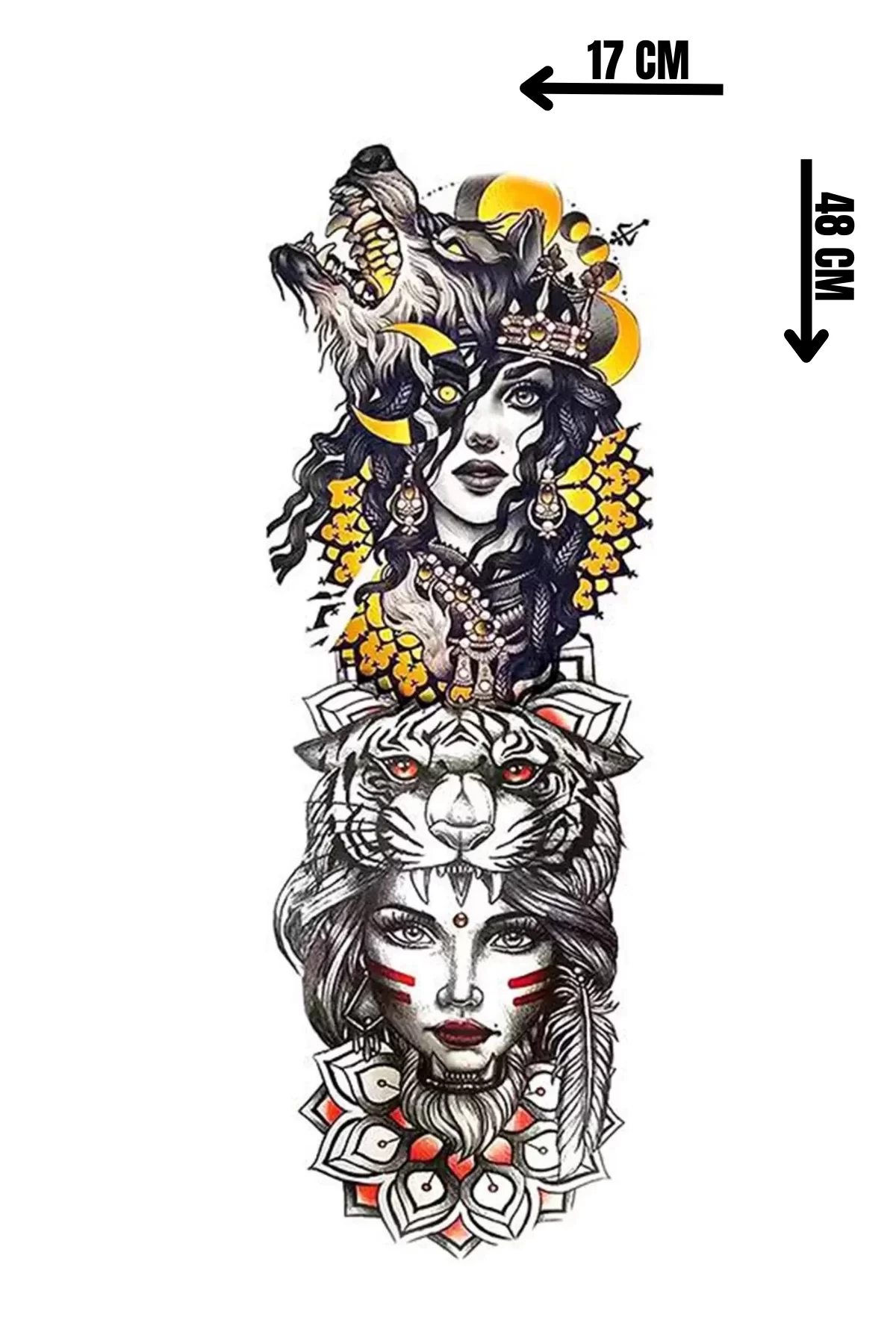 Geçici Kız Figürlü Dövme Tattoo