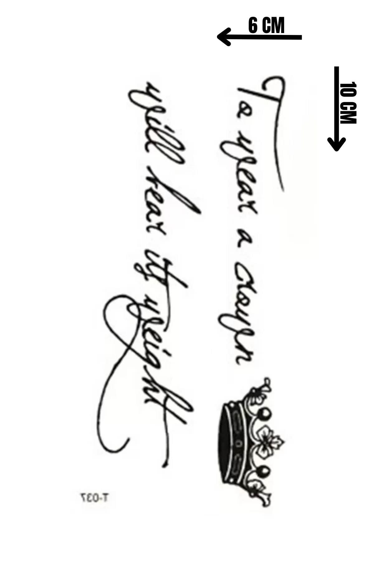 Geçici Kral Tacı ve Yazılı Dövme Tattoo