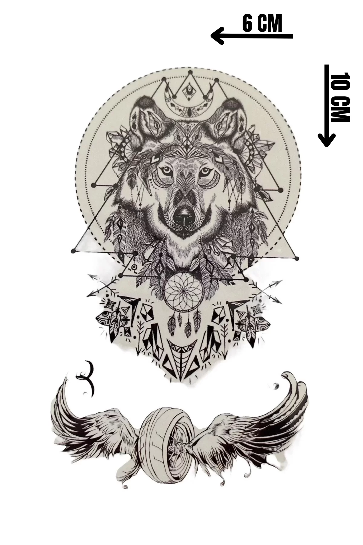 Geçici Kurt Figürlü Dövme Tatto