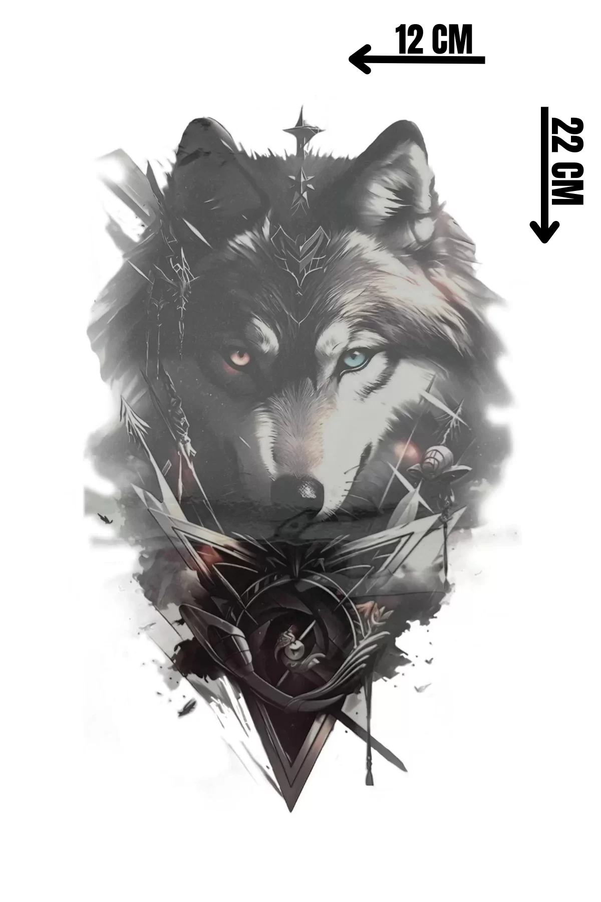Geçici Kurt Figürlü Dövme Tattoo