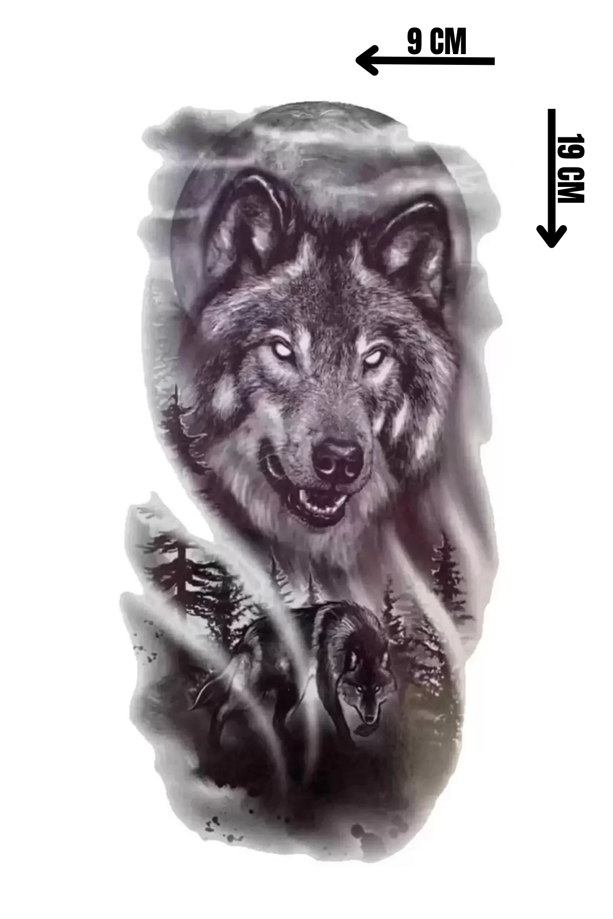 Geçici Kurt Figürlü Dövme Tattoo