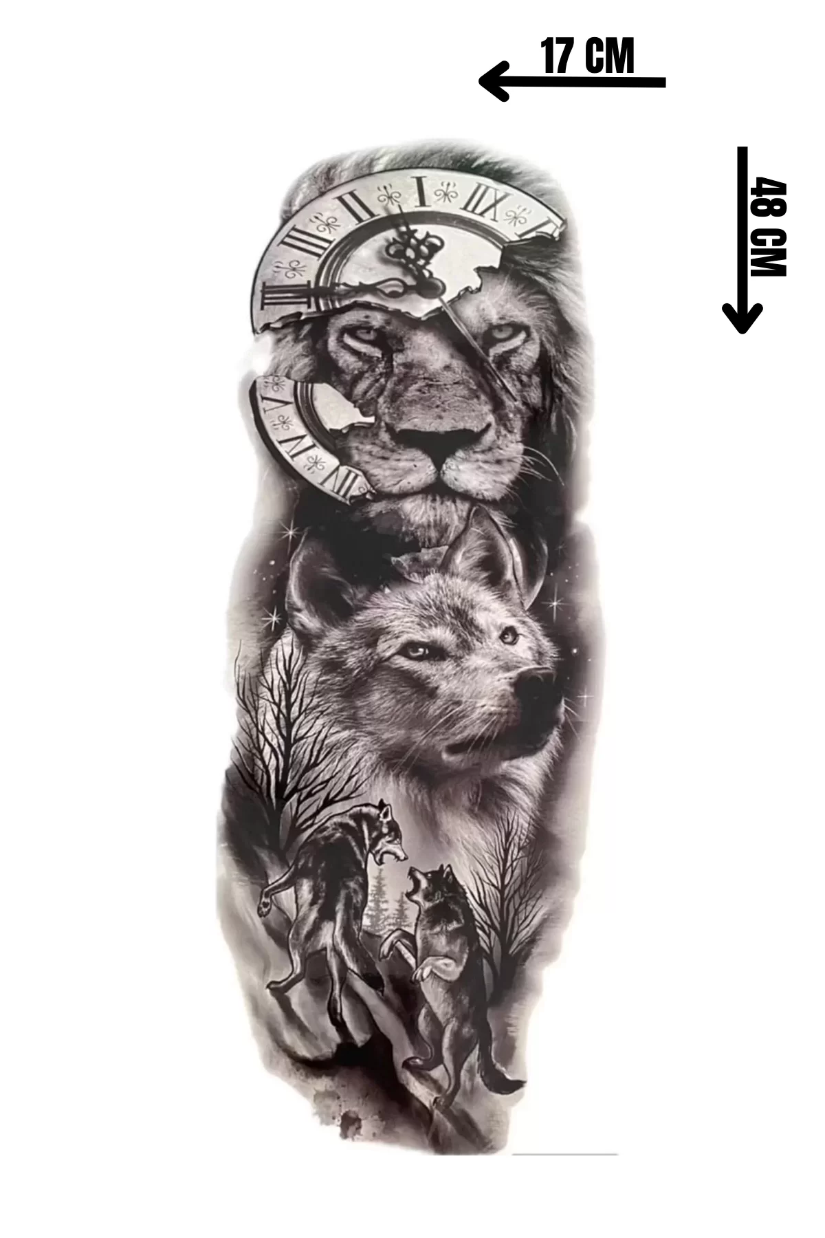 Geçici Kurt Figürlü Dövme Tattoo