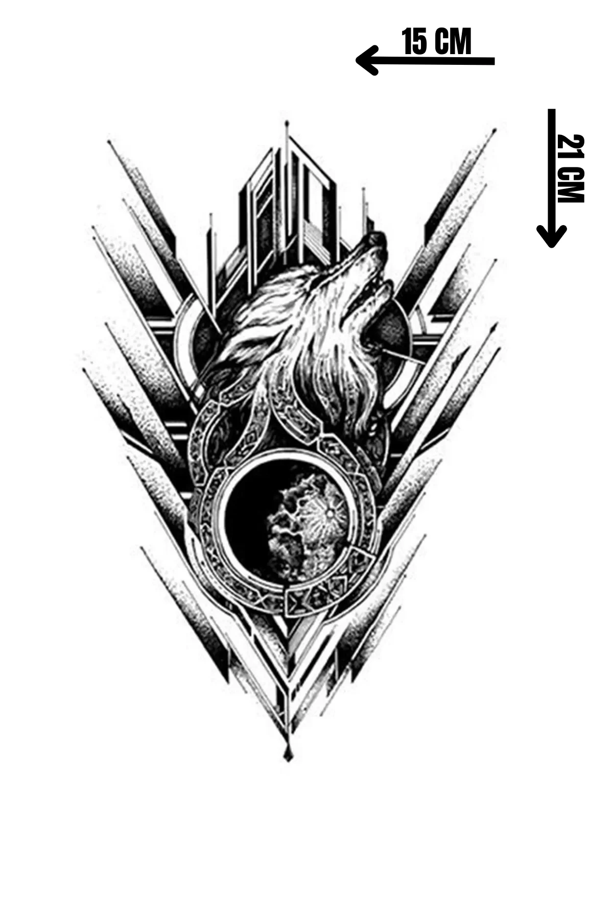 Geçici Kurt Figürlü Dövme Tattoo