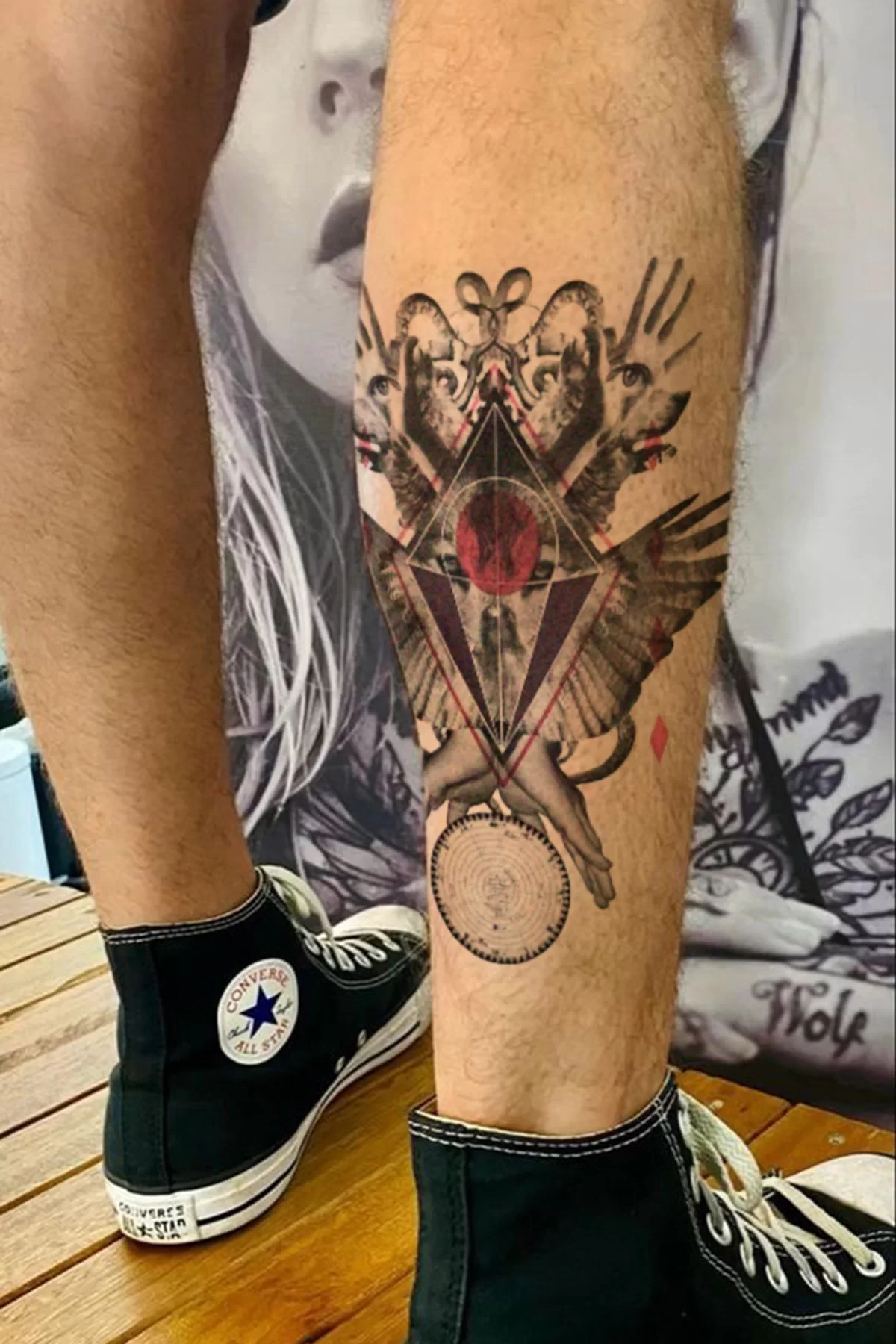 Geçici Kurt Ve El Dövme Tattoo