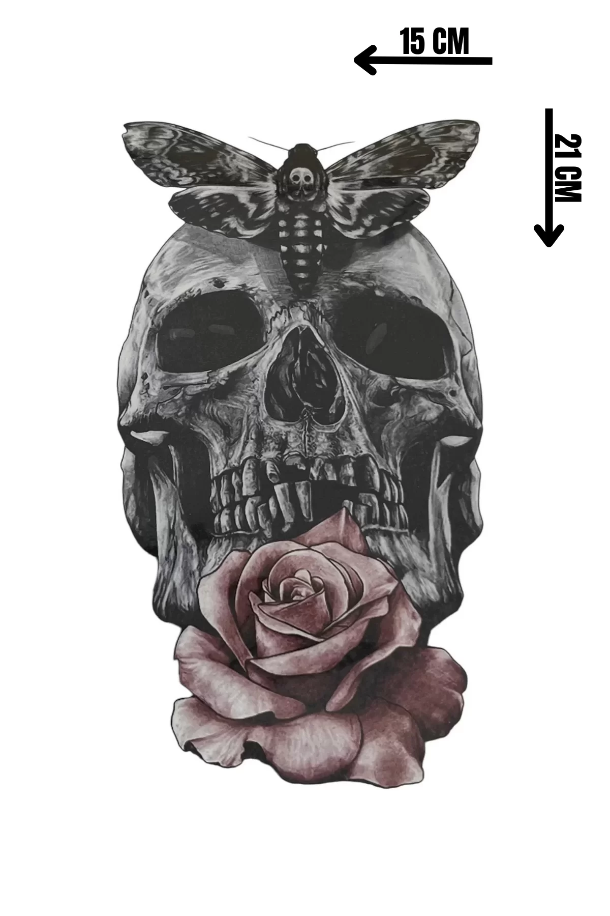 Geçici Kuru Kafa Figürlü Dövme Tattoo
