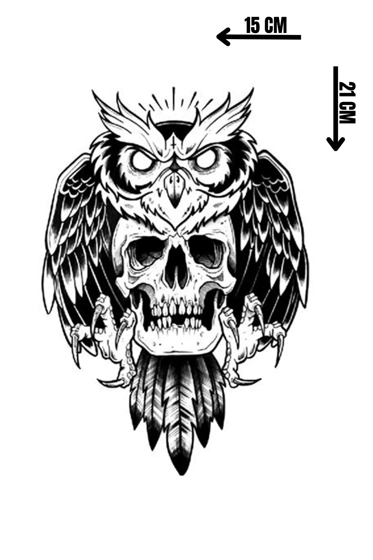 Geçici Kuru Kafa Figürlü Dövme Tattoo
