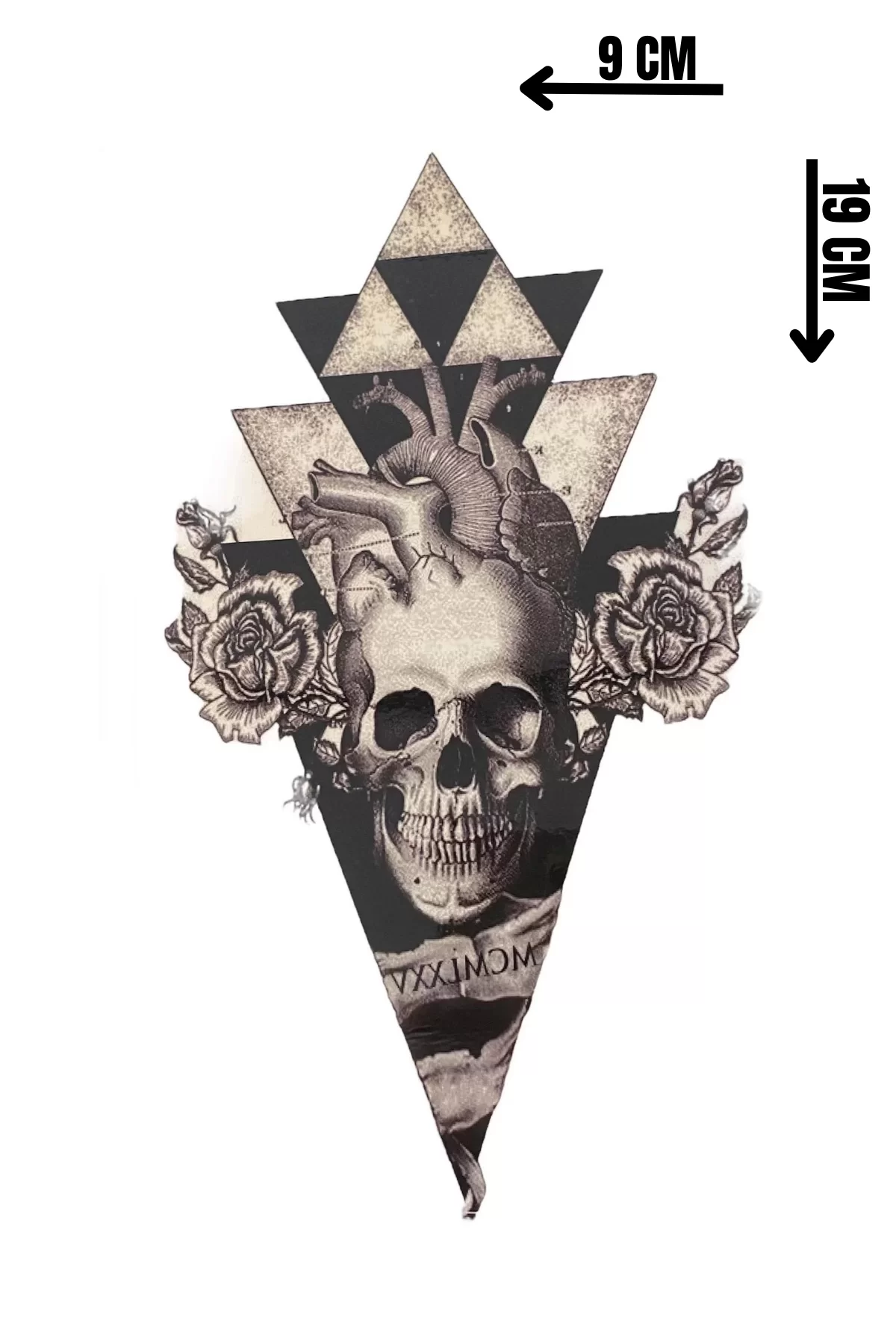 Geçici Kuru Kafa Figürlü Dövme Tattoo