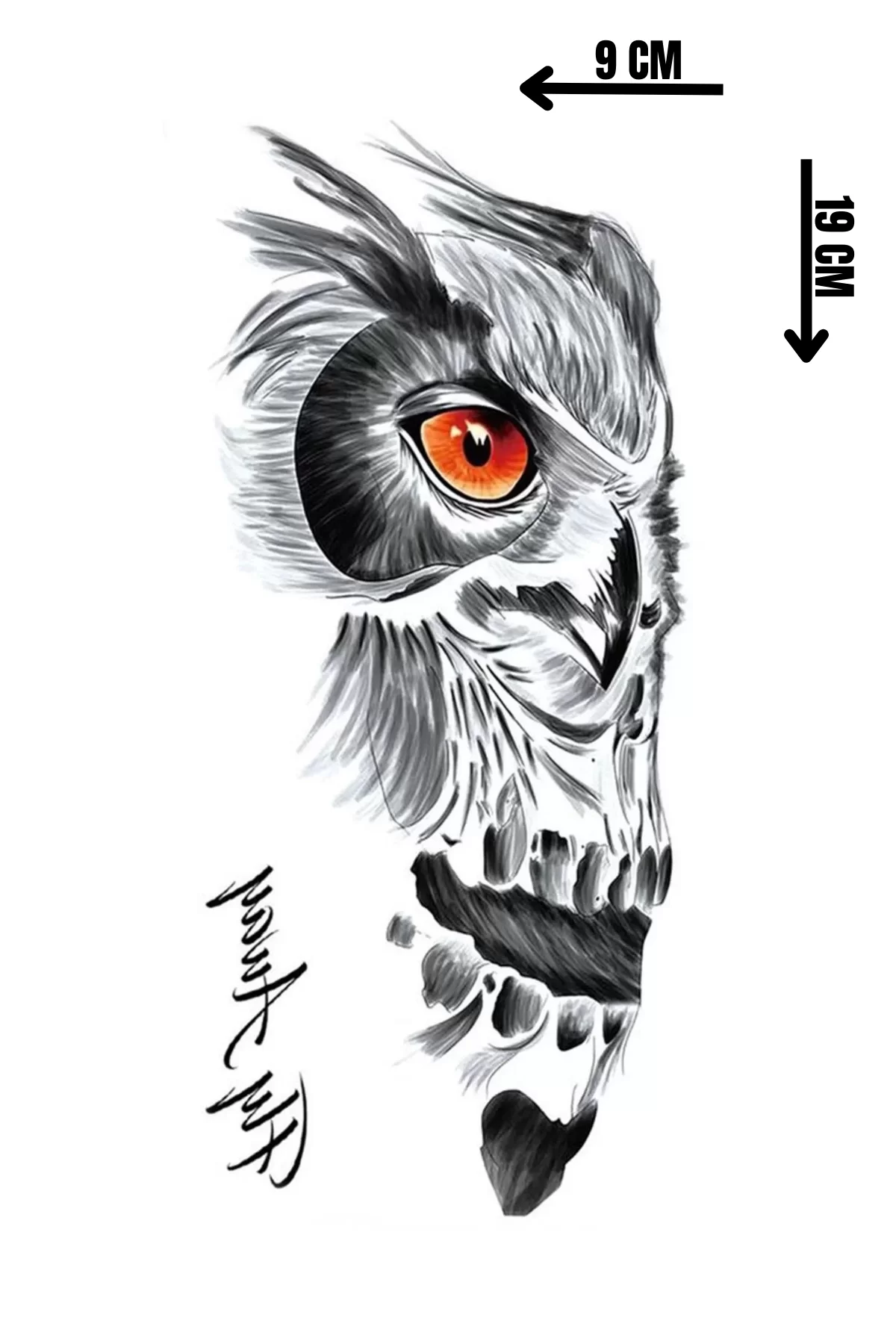 Geçici Kuru Kafa Figürlü Dövme Tattoo