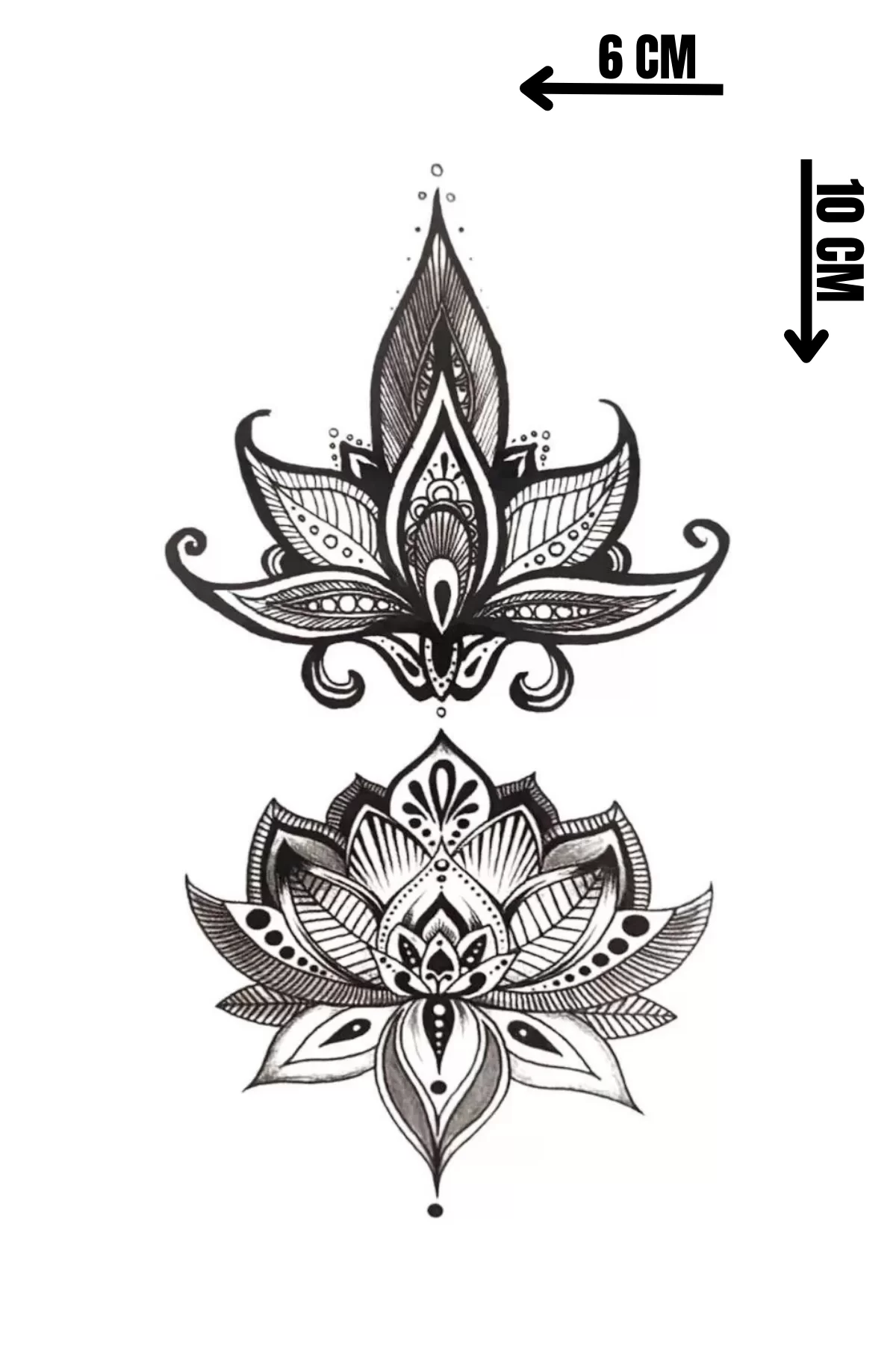 Geçici Lotus Figürlü Mini Dövme Tattoo