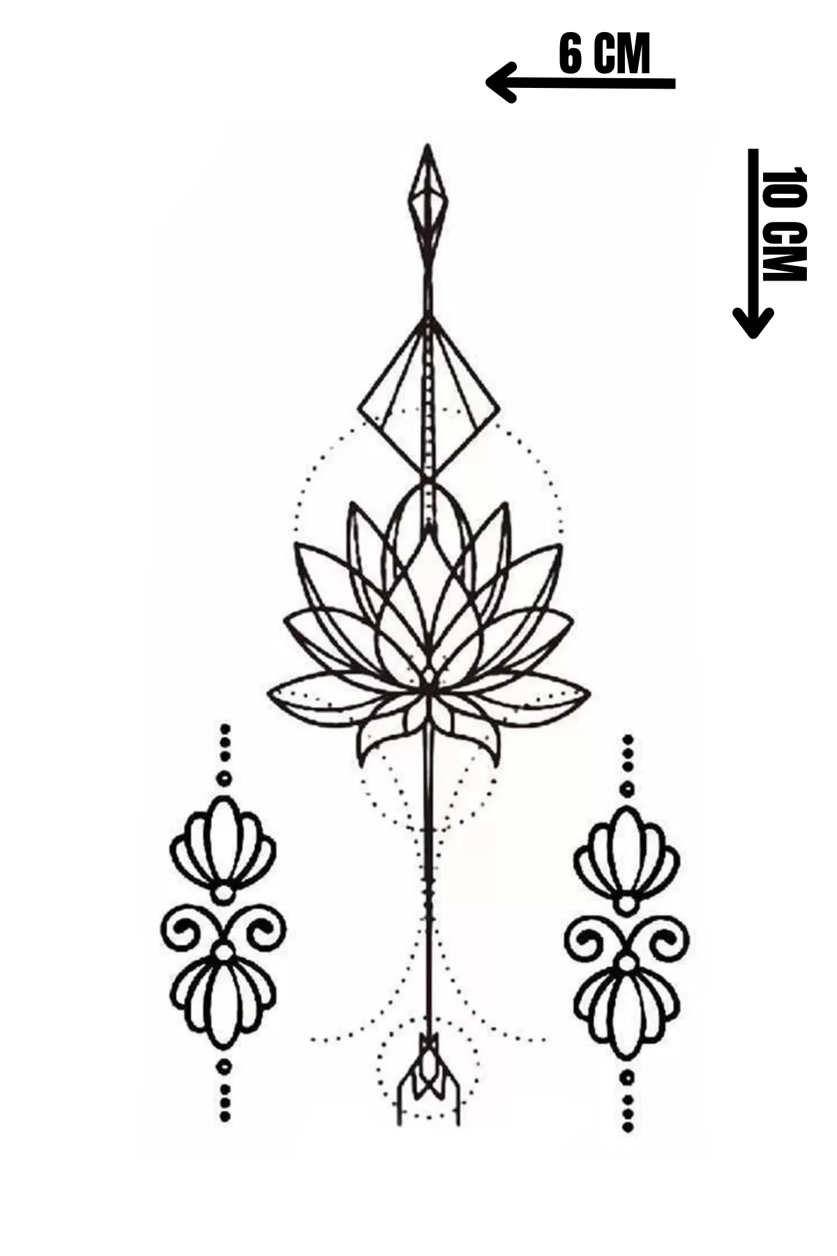 Geçici Lotus Figürlü Mini Dövme Tattoo