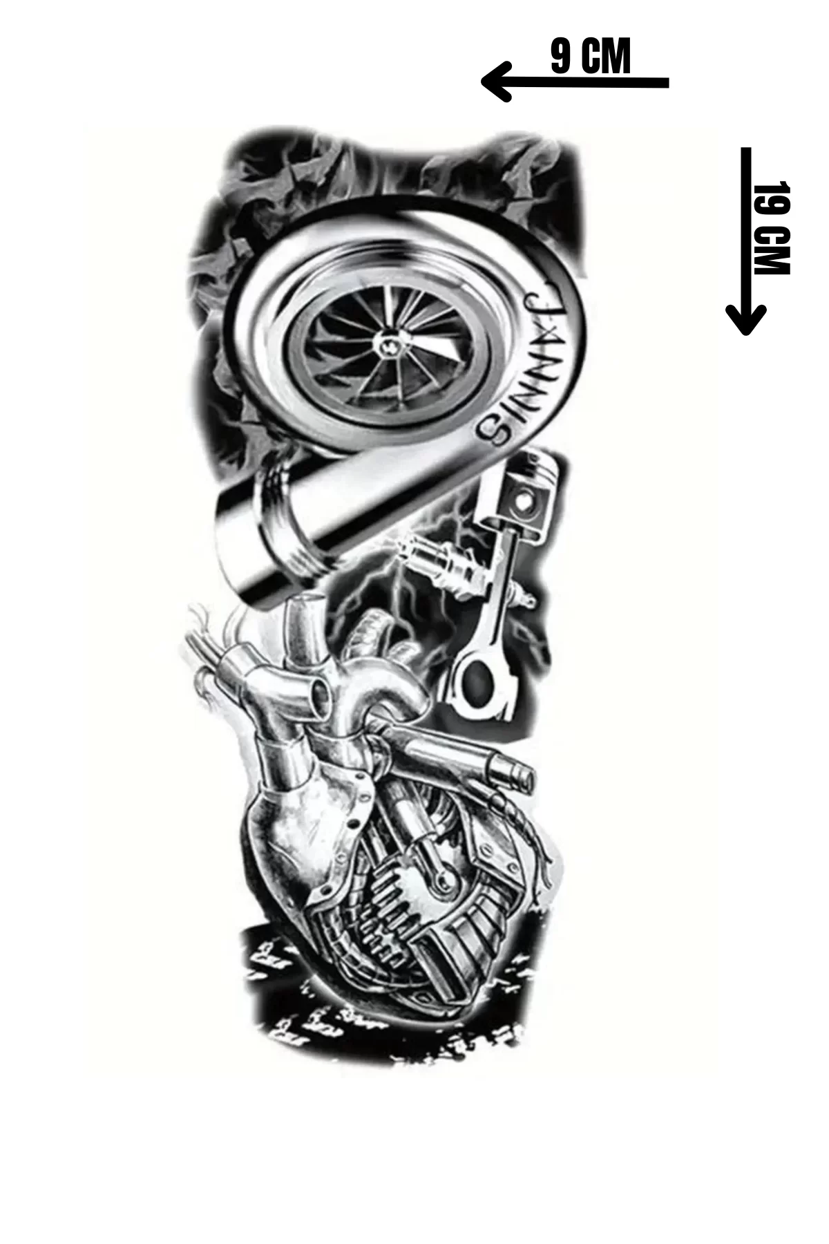 Geçici Makina Figürlü Dövme Tattoo