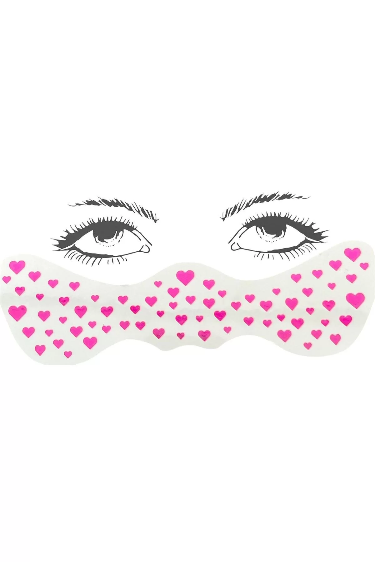 Geçici Pembe Kalp Çil Makyaj Bandı Glitter Parıltılı Simli Bant / Tattoo