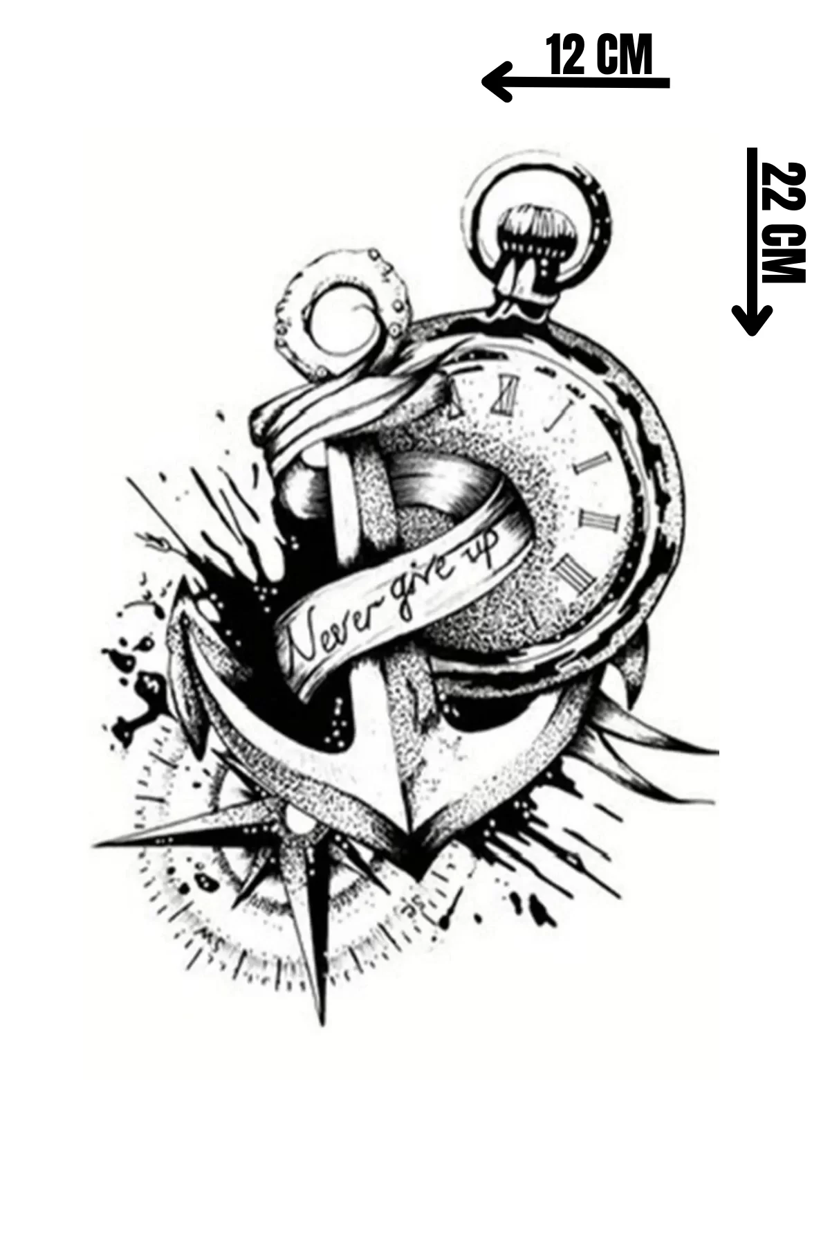 Geçici Pusula Figürlü Dövme Tattoo