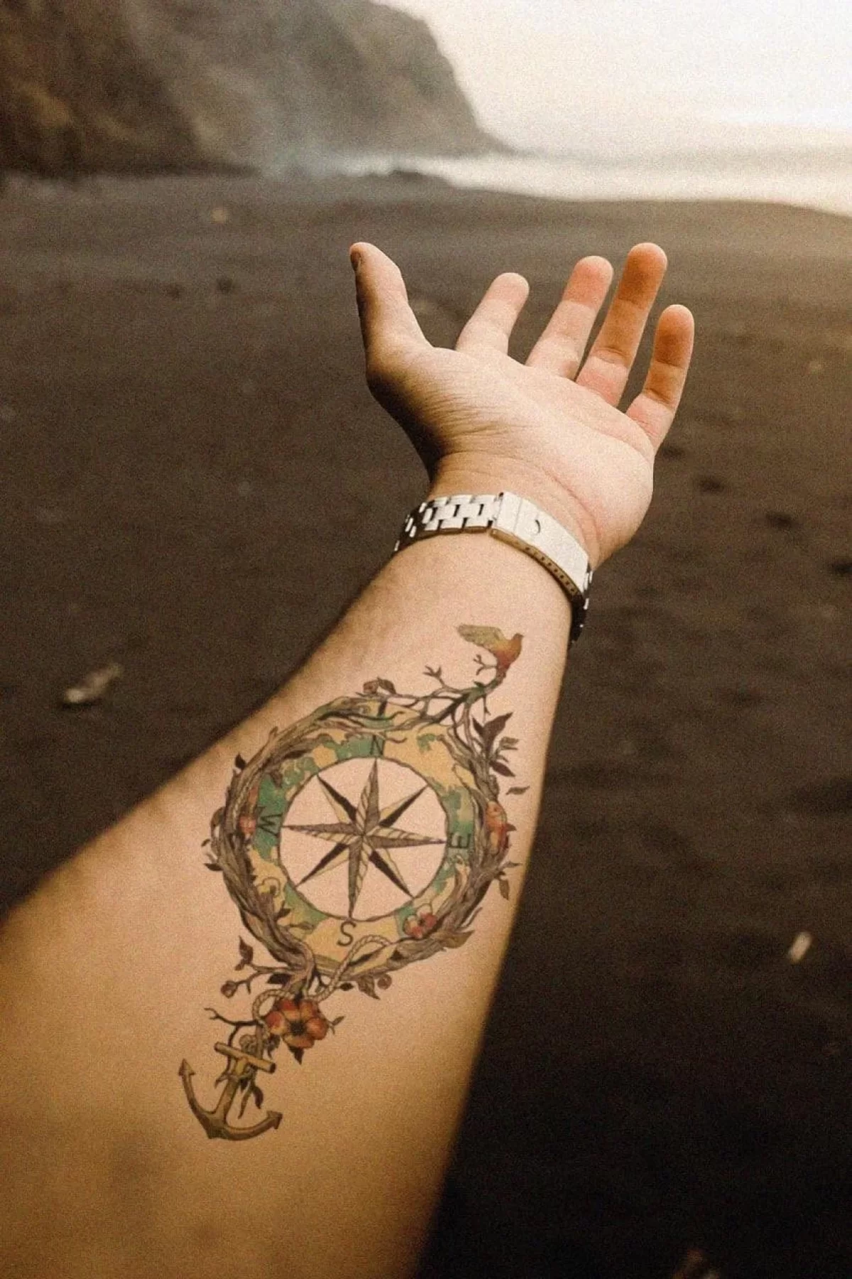 Geçici Pusula Figürlü Dövme Tattoo